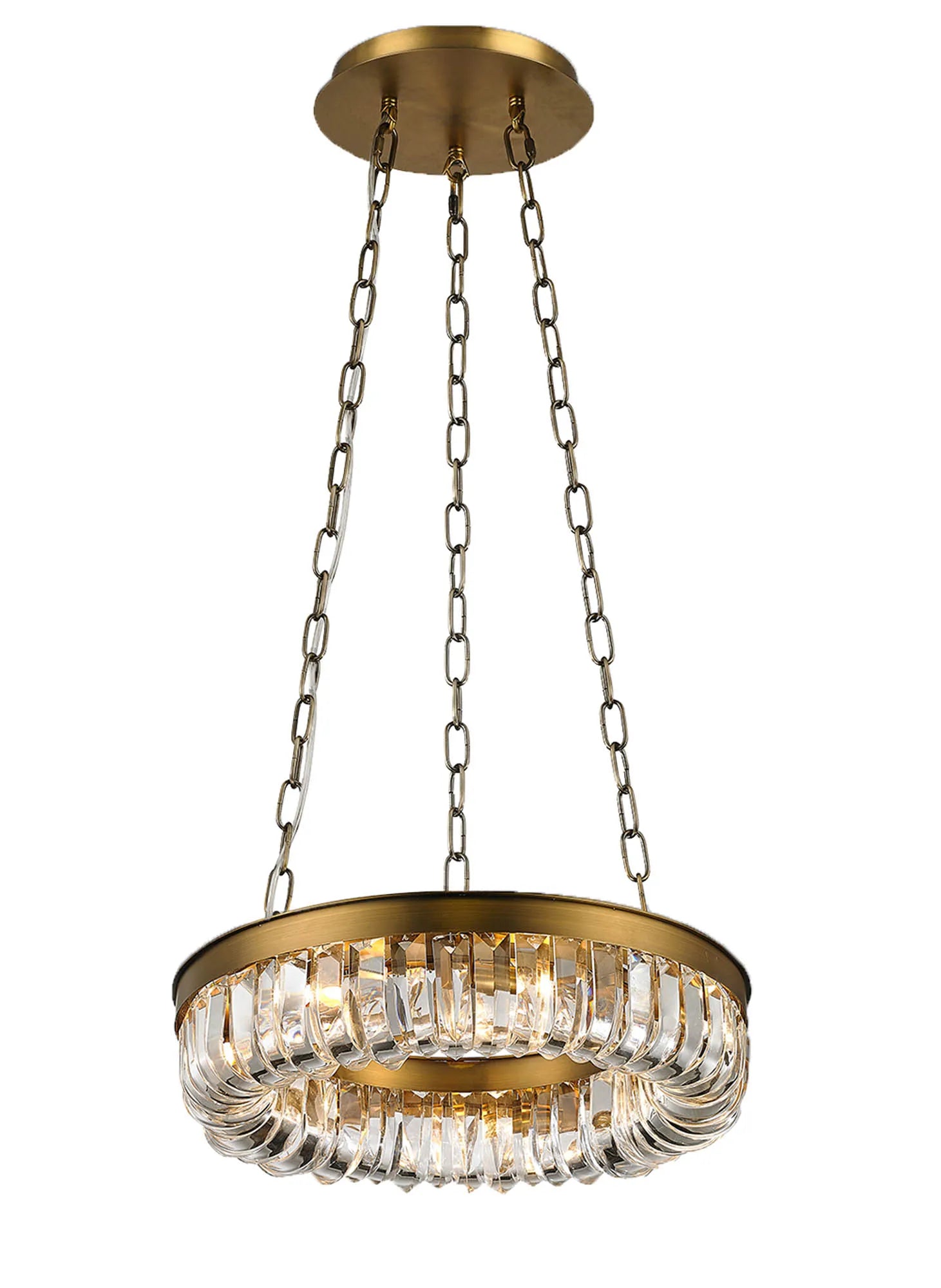 Pettro 9/16Lt Chandelier- Brown Brass Finish