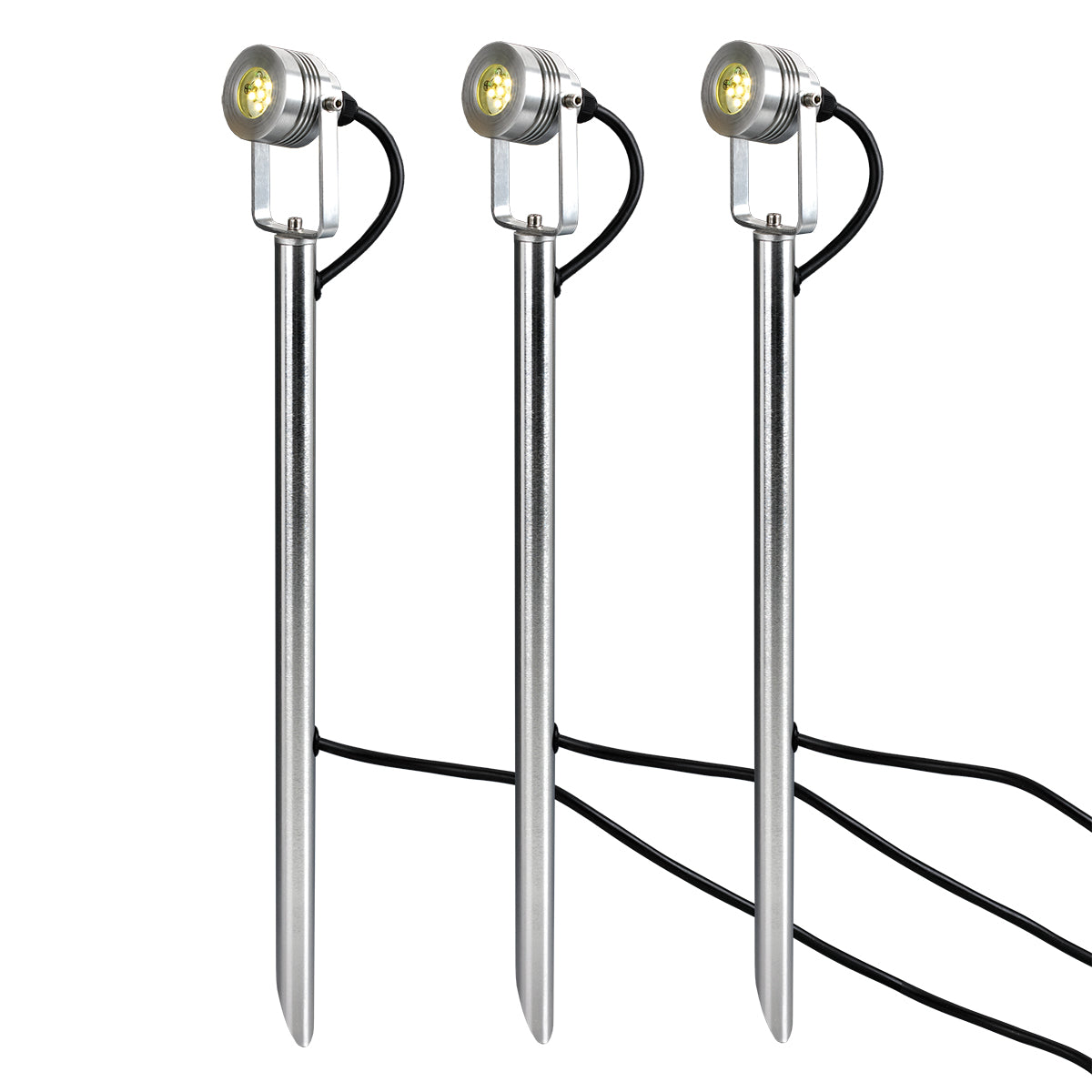 Spennymoor 3Lt LED Spotlight 415mm Spike – Annodised Aluminium Finish