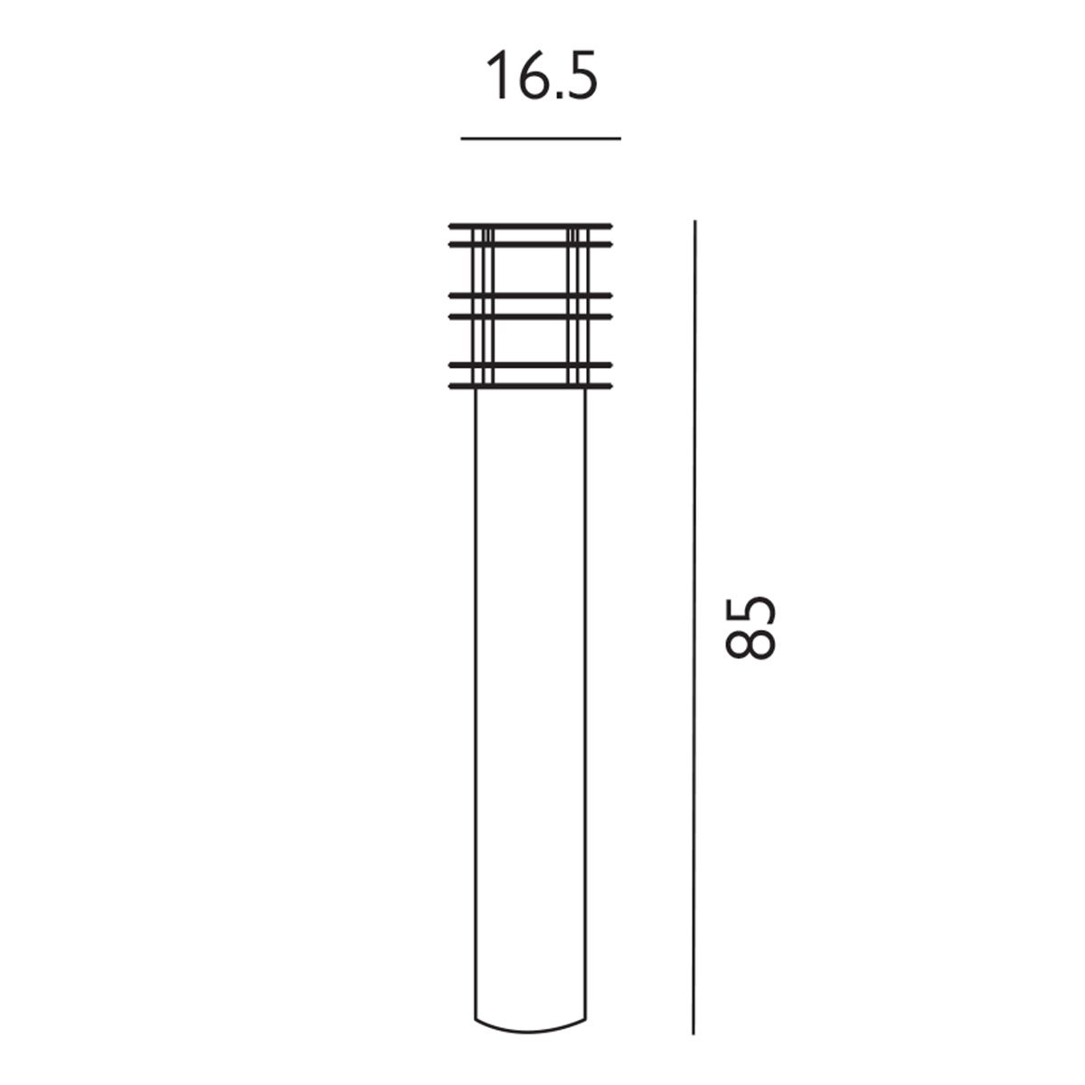 Stockholm 1 Light Small/Medium/Large Bollard - Various Finish E27 IP65