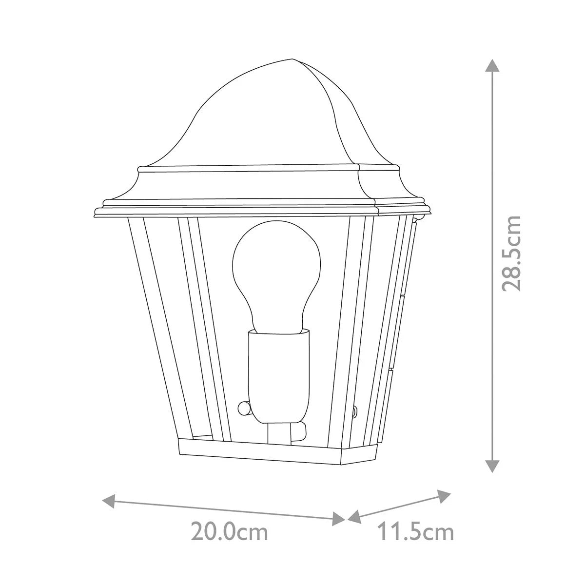St James 1 Light Outdoor Wall Lantern - Verdigris/Aged Brass E27 IP44