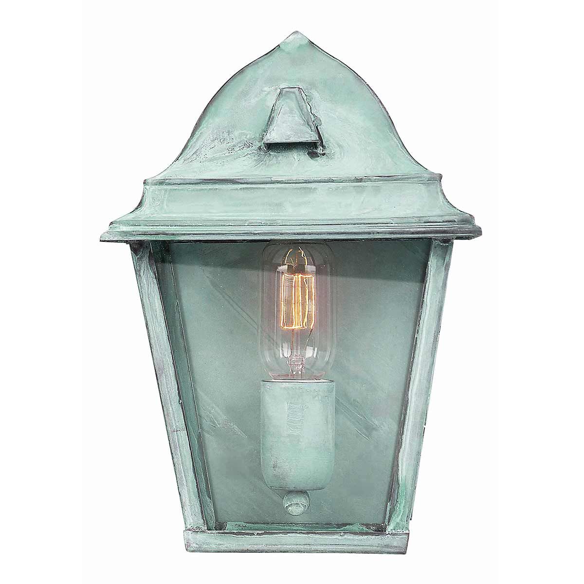 St James 1 Light Outdoor Wall Lantern - Verdigris/Aged Brass E27 IP44