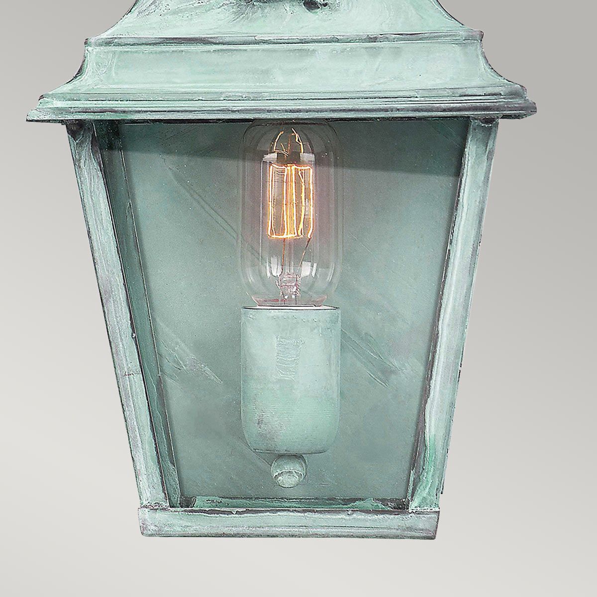 St James 1 Light Outdoor Wall Lantern - Verdigris/Aged Brass E27 IP44