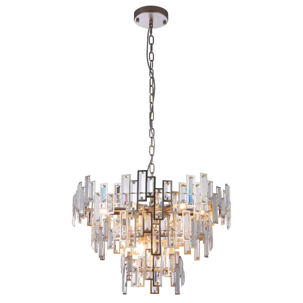 St Petersburg 9Lt Crystal Centre Ceiling Light - Champagne Finish