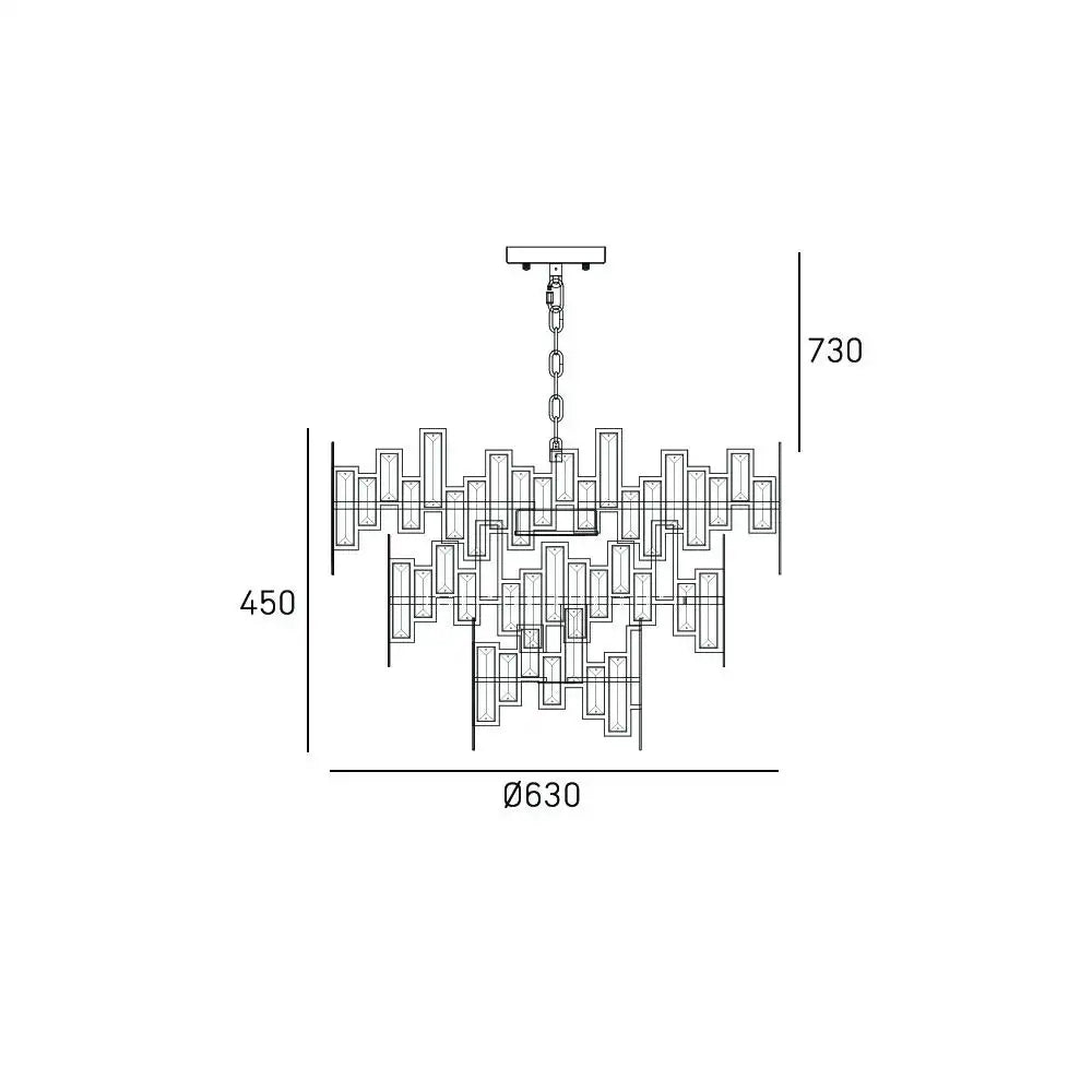 St Petersburg 9Lt Crystal Centre Ceiling Light - Champagne Finish