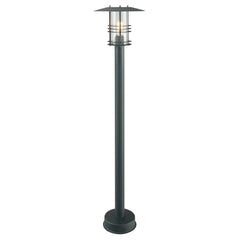 Stockholm 1/3Lt Pillar - Black/Galvanised IP54 E27