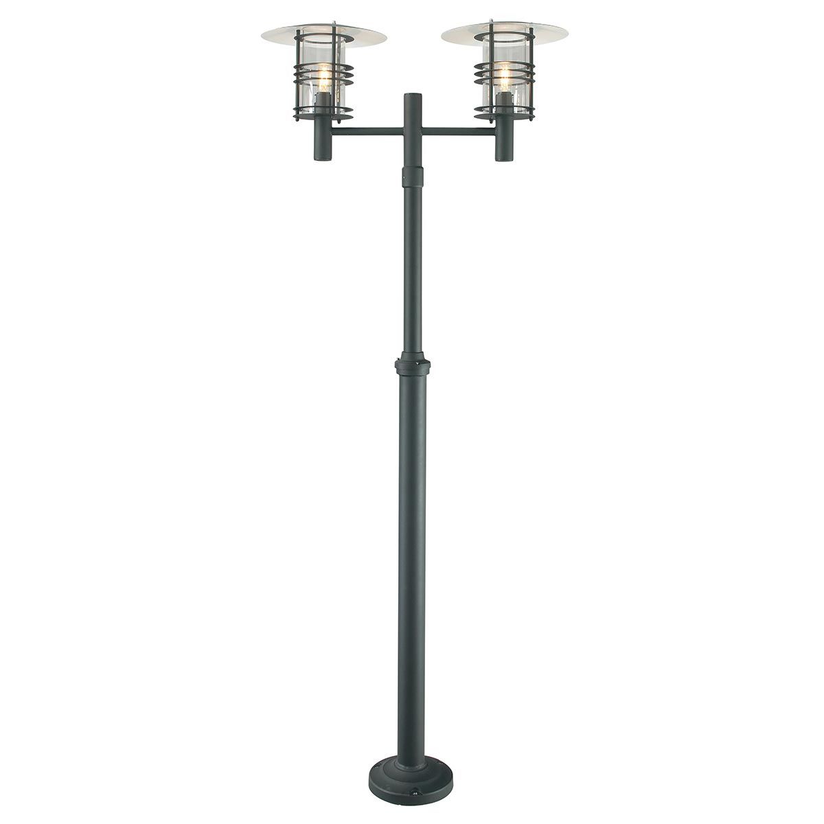 Stockholm 1/2Lt Lamp Post - Black/Galvanised IP54  E27