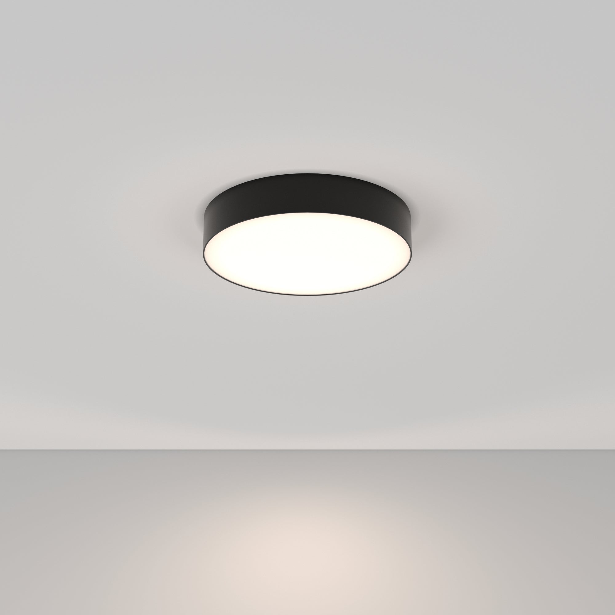 Zon LED Flush Ceiling Light - White/Black Finish