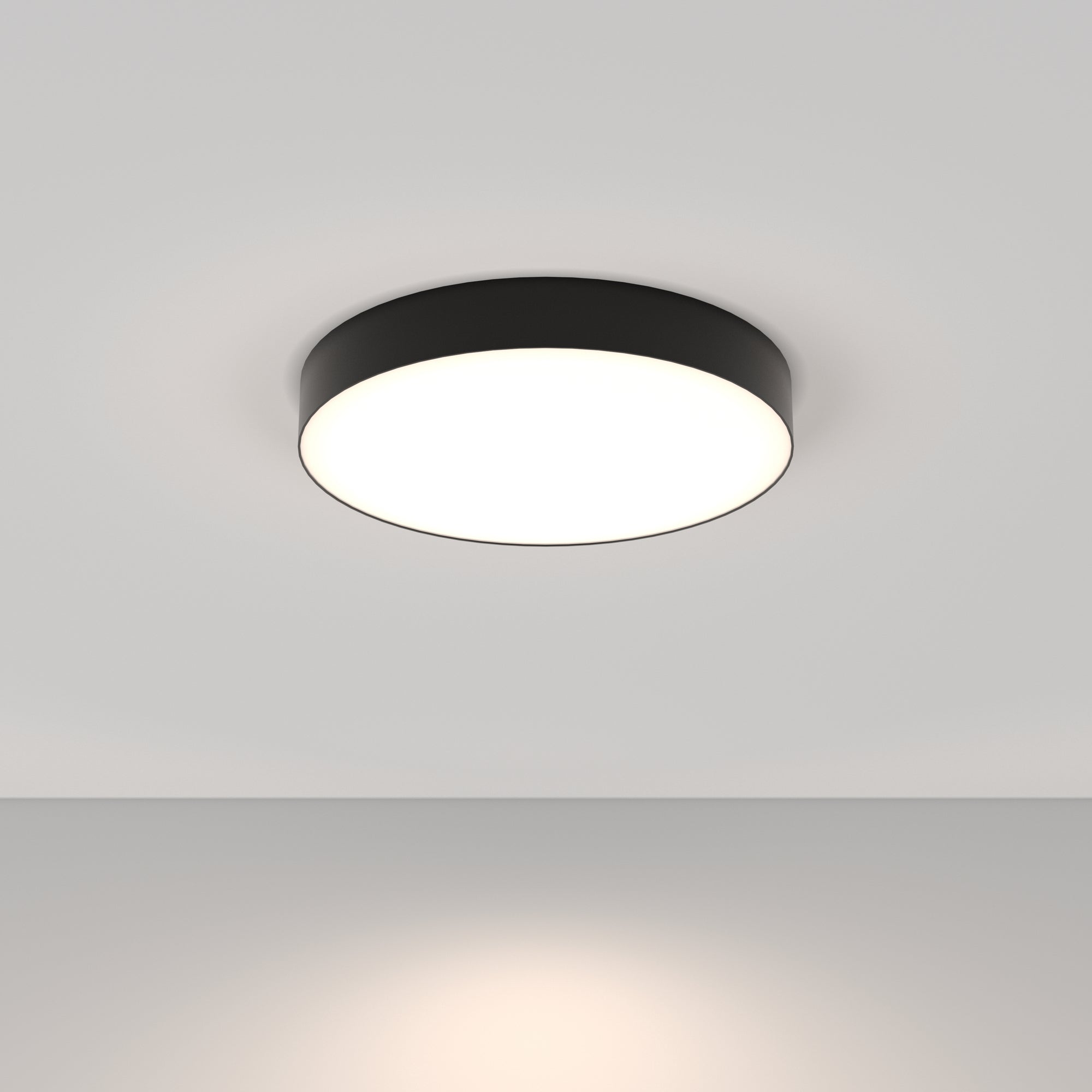 Zon LED Flush Ceiling Light - White/Black Finish