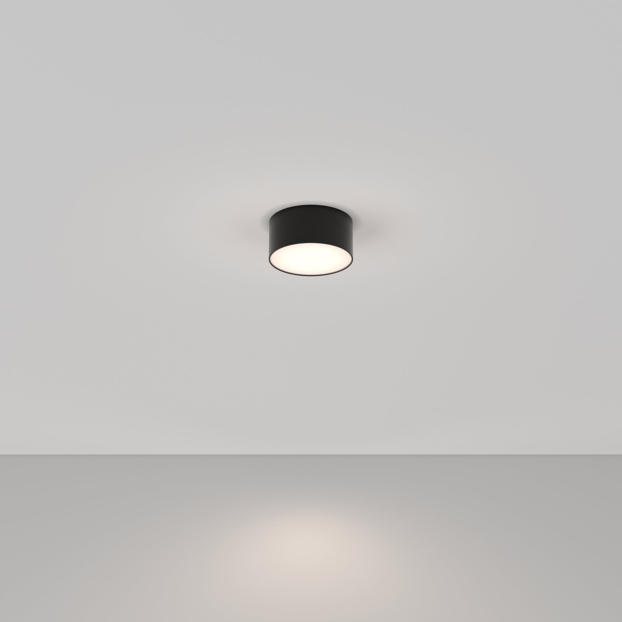 Zon LED Flush Ceiling Light - White/Black Finish