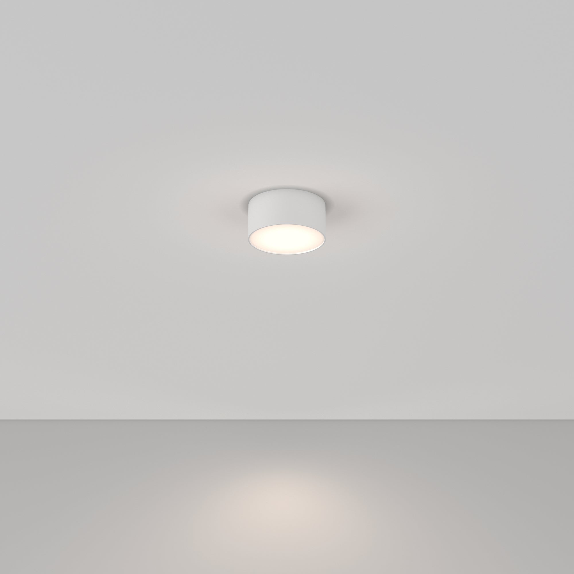 Zon LED Flush Ceiling Light - White/Black Finish