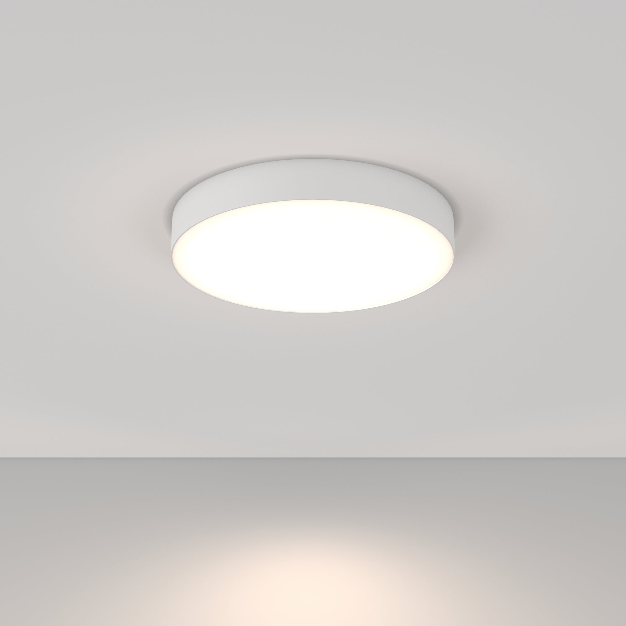 Zon LED Flush Ceiling Light - White/Black Finish