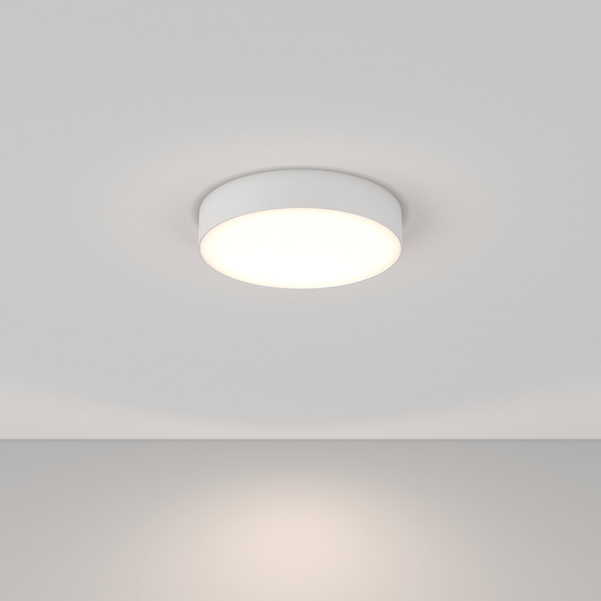 Zon LED Flush Ceiling Light - White/Black Finish