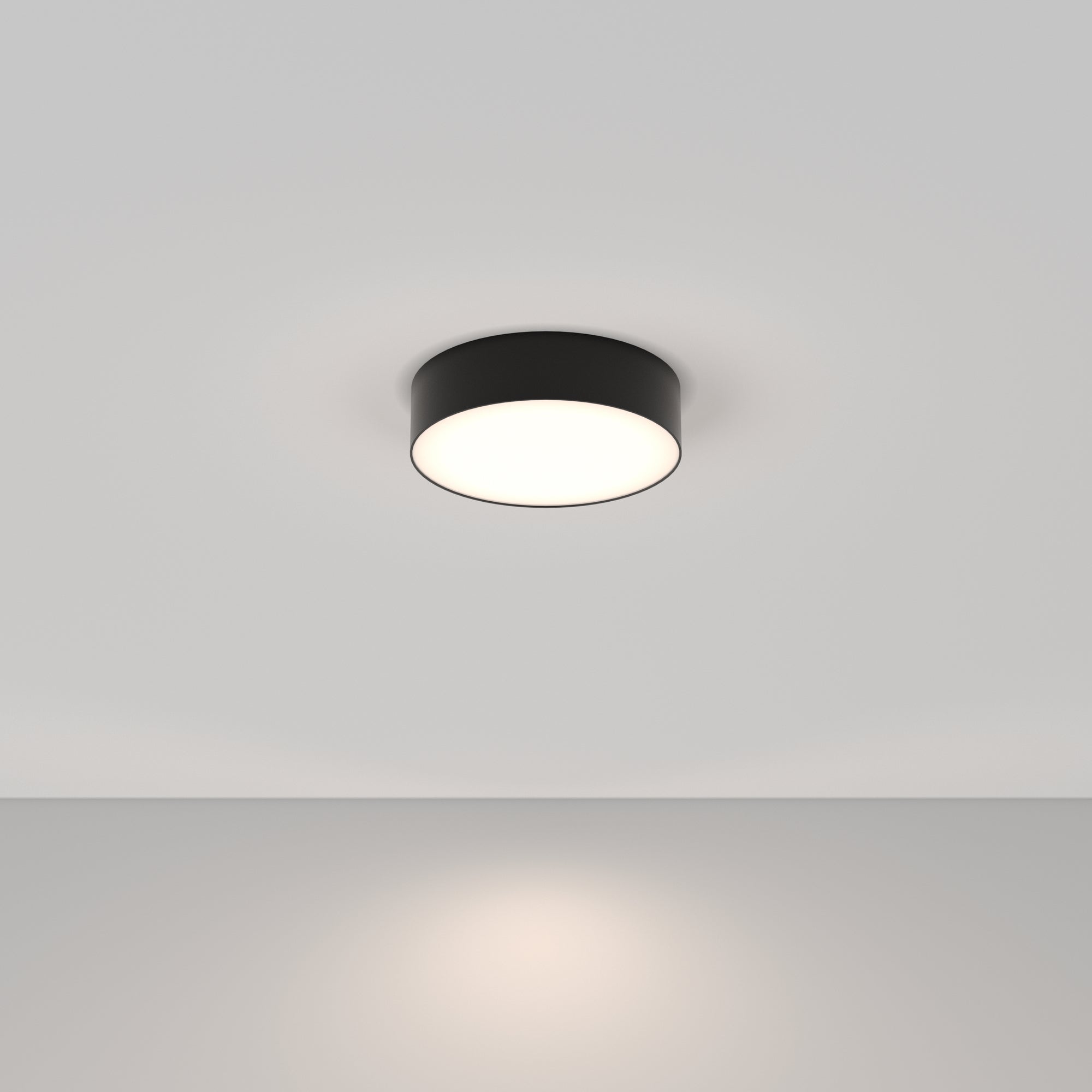 Zon LED Flush Ceiling Light - White/Black Finish