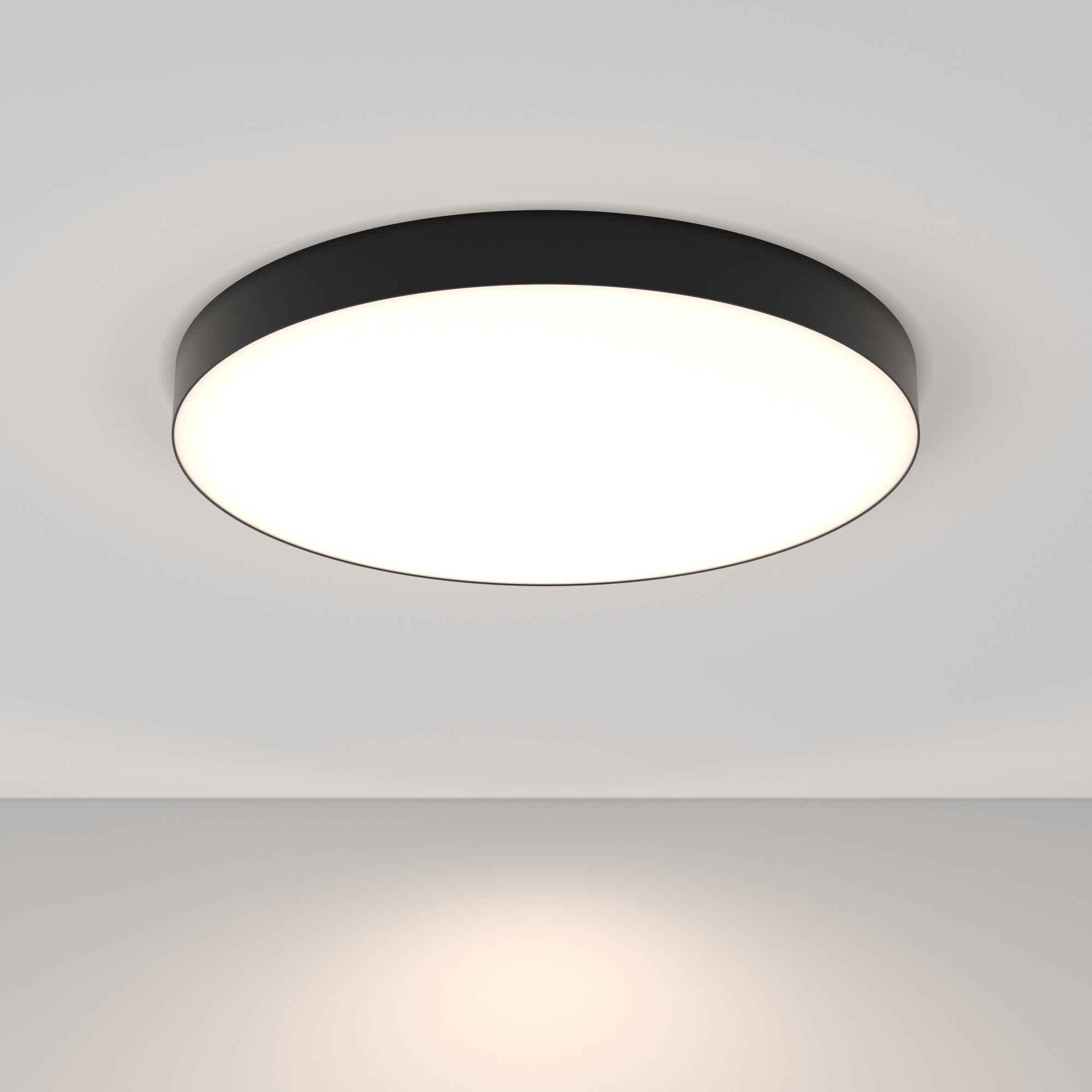 Zon LED Flush Ceiling Light - White/Black Finish