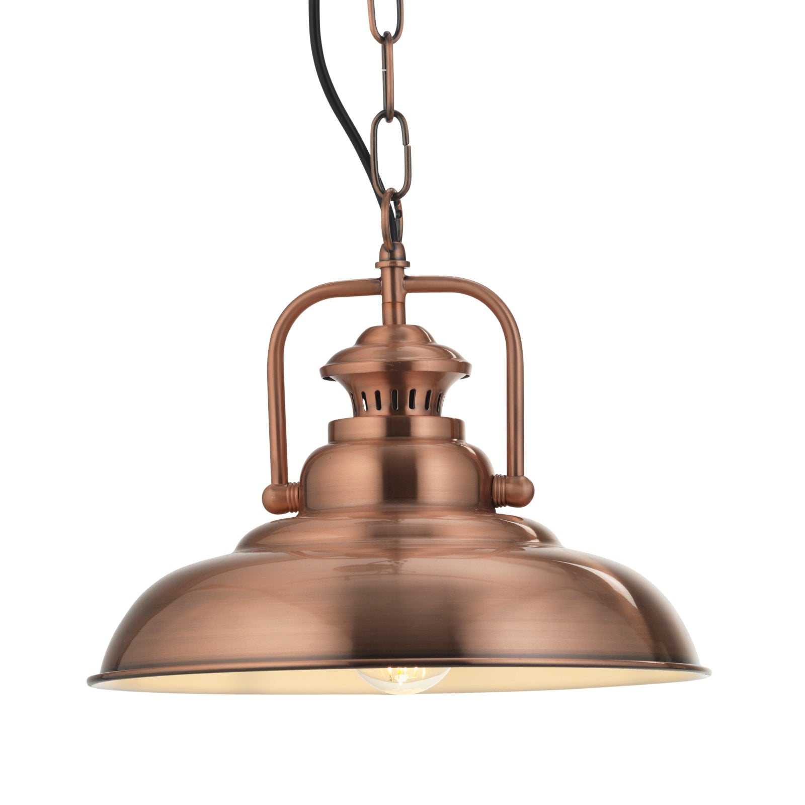 Sten Concrete Grey/Copper 1Lt Single Pendant
