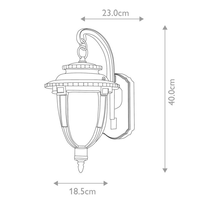 St Louis 1 Light Outdoor Lantern - Weathered Bronze E27 IP44