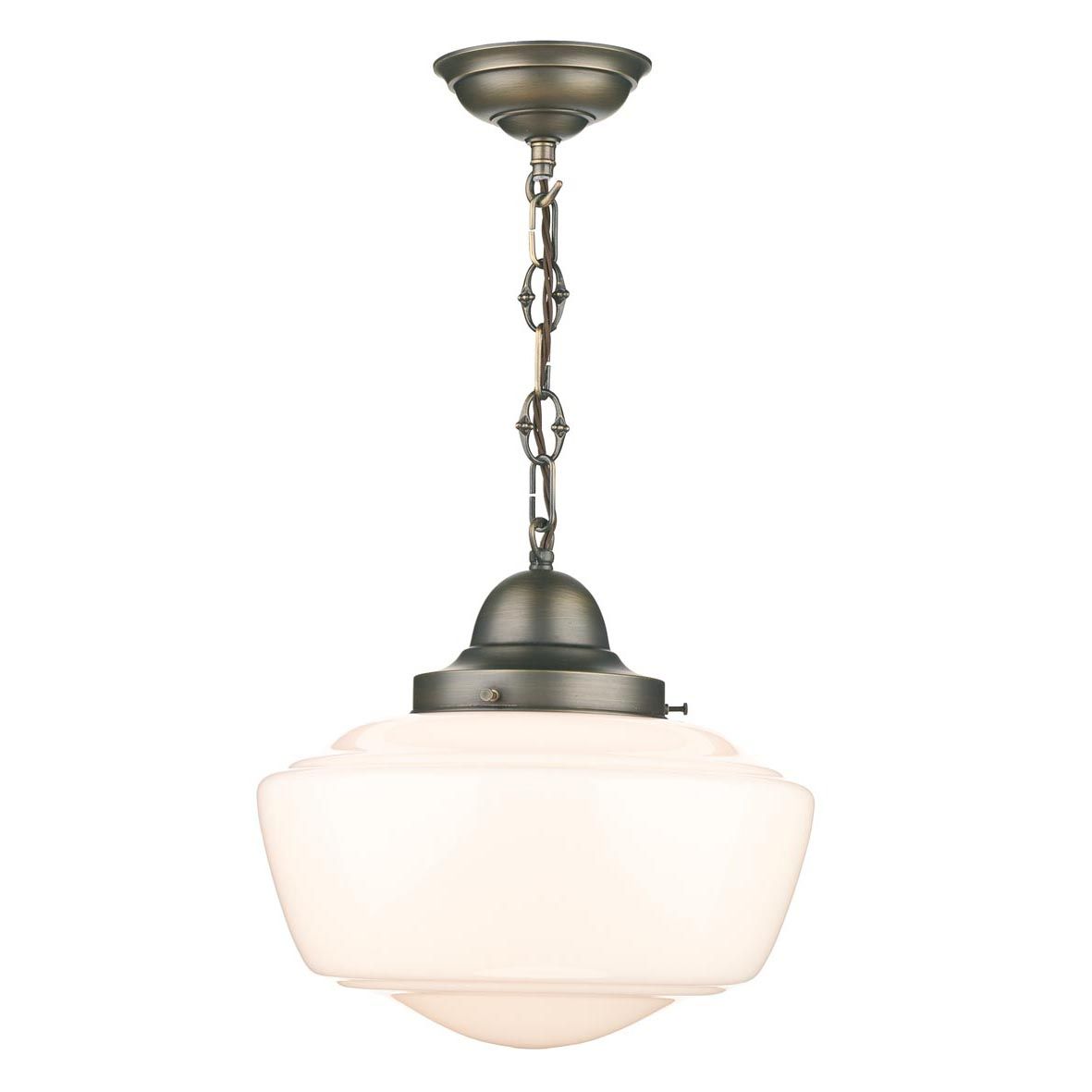 Stowe single pendant in antique brass/Satin Chrome with clear/Opal/Smoked Glass