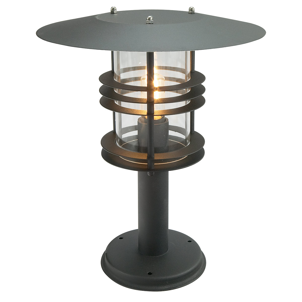 Stockholm 1 Light Grande Pedestal - Black/Galvanised Finish - Cusack Lighting