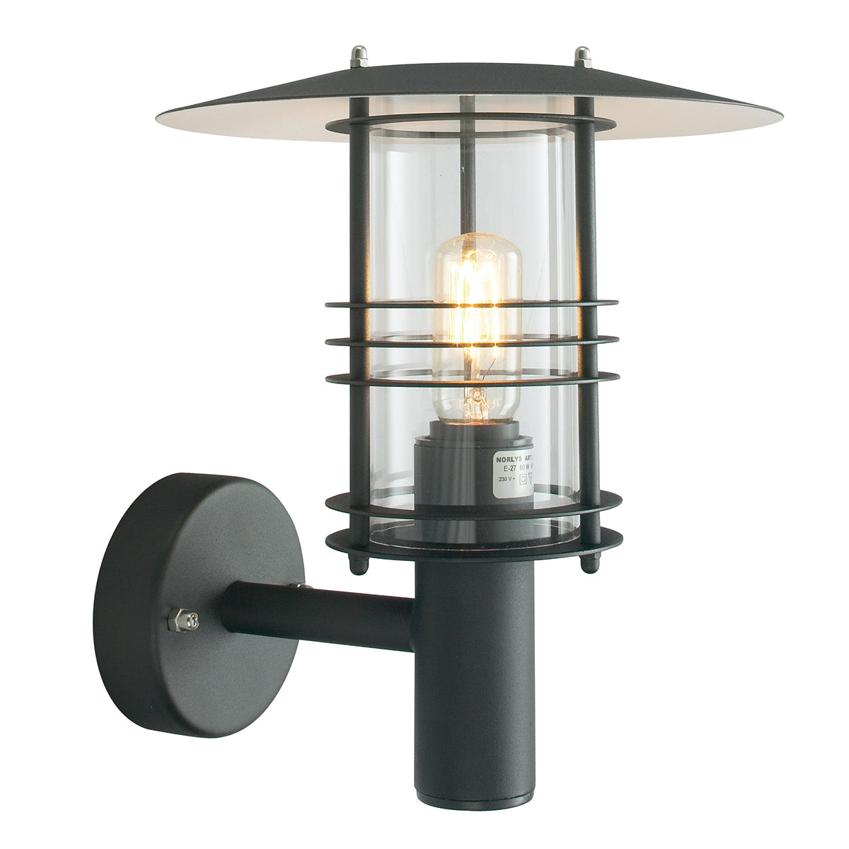 Stockholm 1 Light Small/Large Wall Lantern - Black/Galvanised Finish