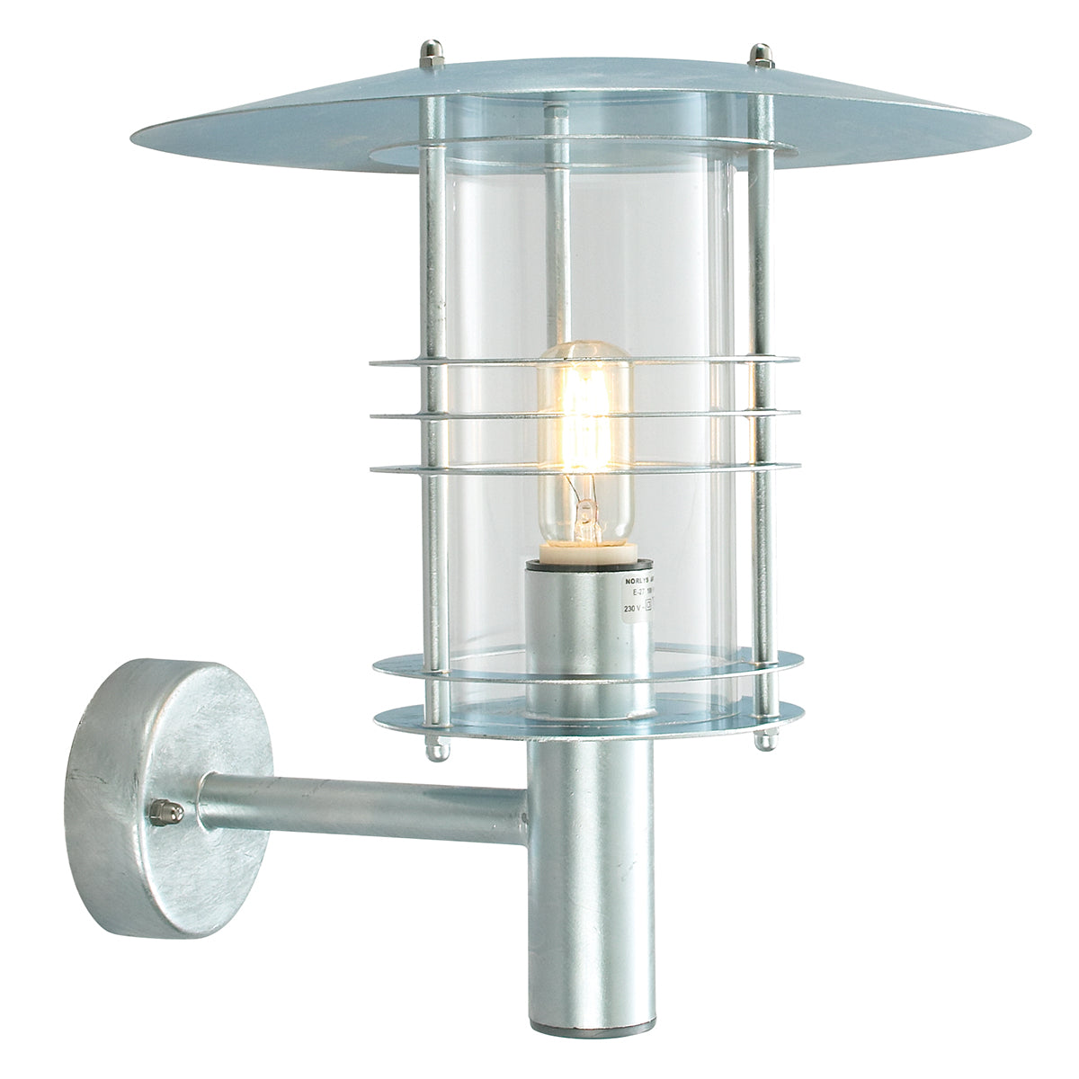 Stockholm 1 Light Small/Large Wall Lantern - Black/Galvanised Finish