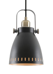 Stoke Small/Medium/Large Pendant, 1 x E27, Matt Black/Antique Brass/Khaki