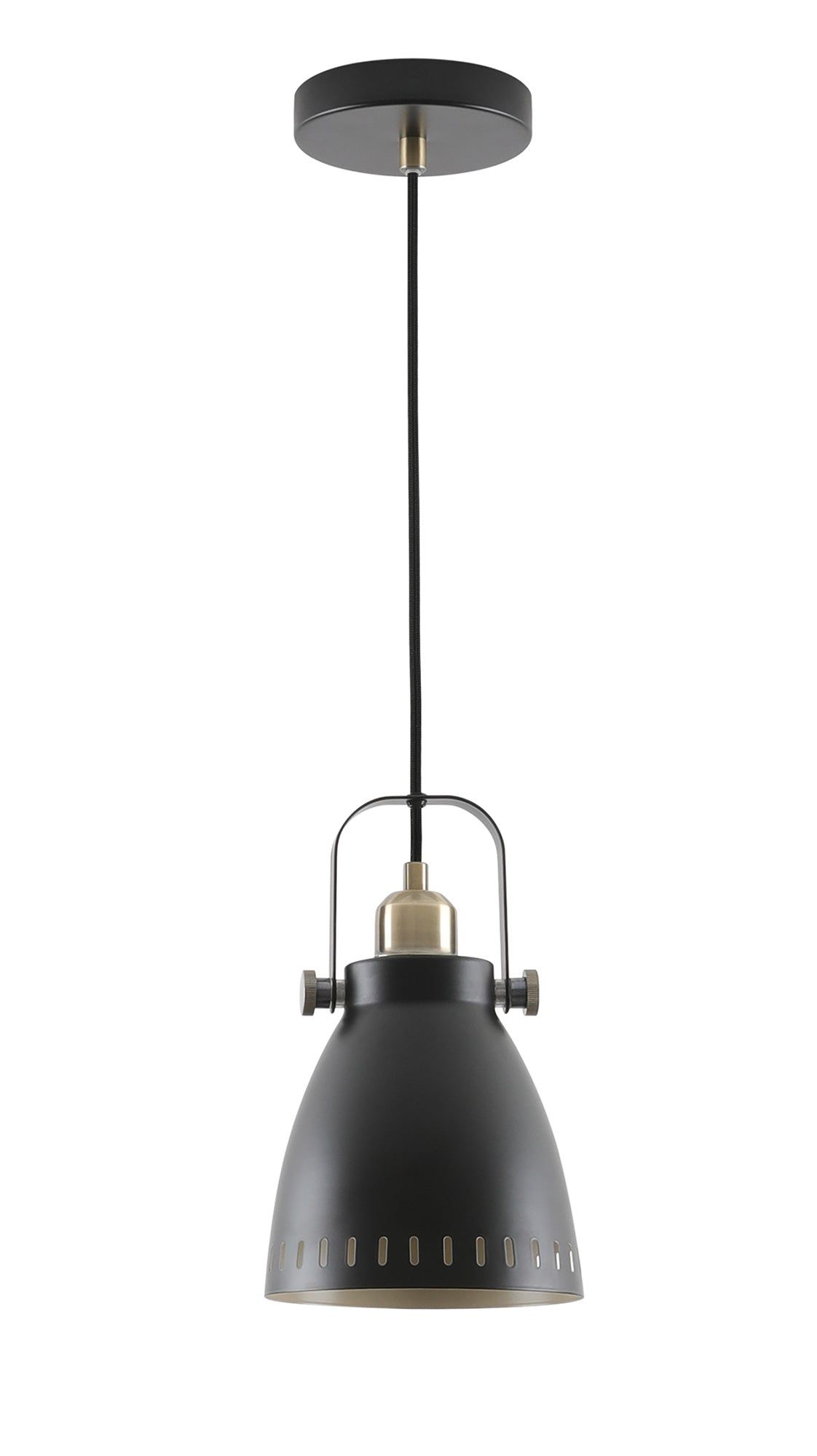 Stoke Small/Medium/Large Pendant, 1 x E27, Matt Black/Antique Brass/Khaki