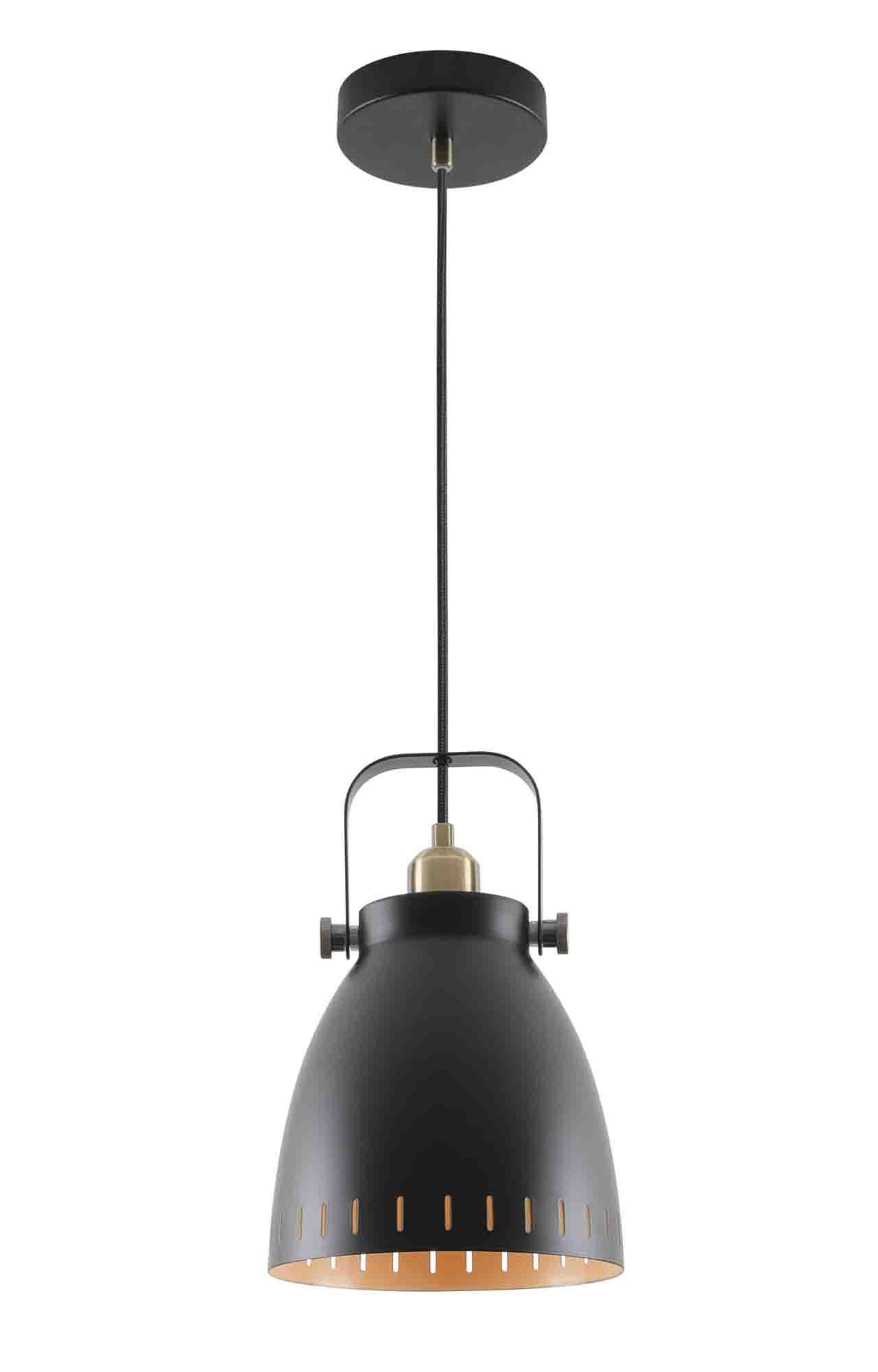 Stoke Small/Medium/Large Pendant, 1 x E27, Matt Black/Antique Brass/Khaki