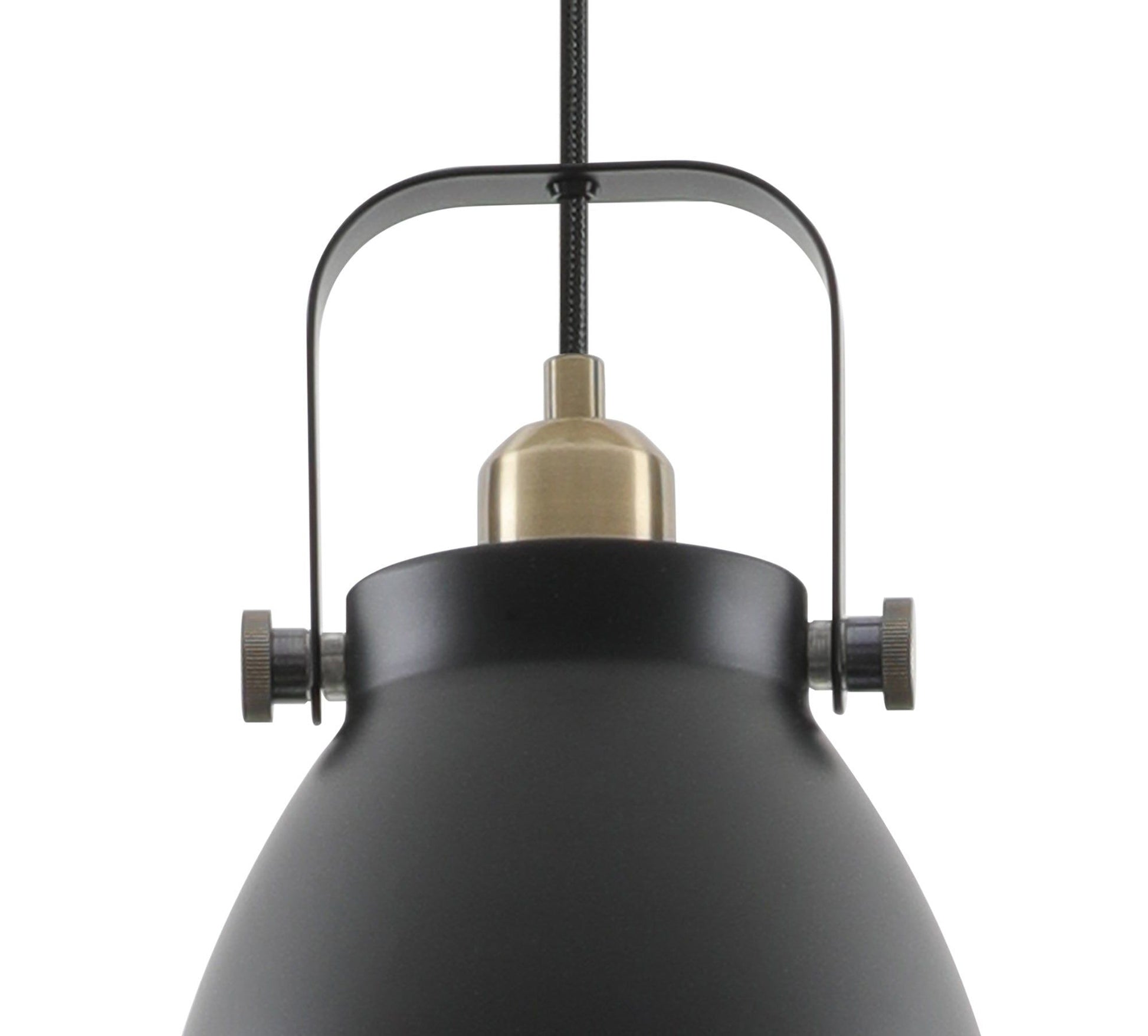 Stoke Small/Medium/Large Pendant, 1 x E27, Matt Black/Antique Brass/Khaki