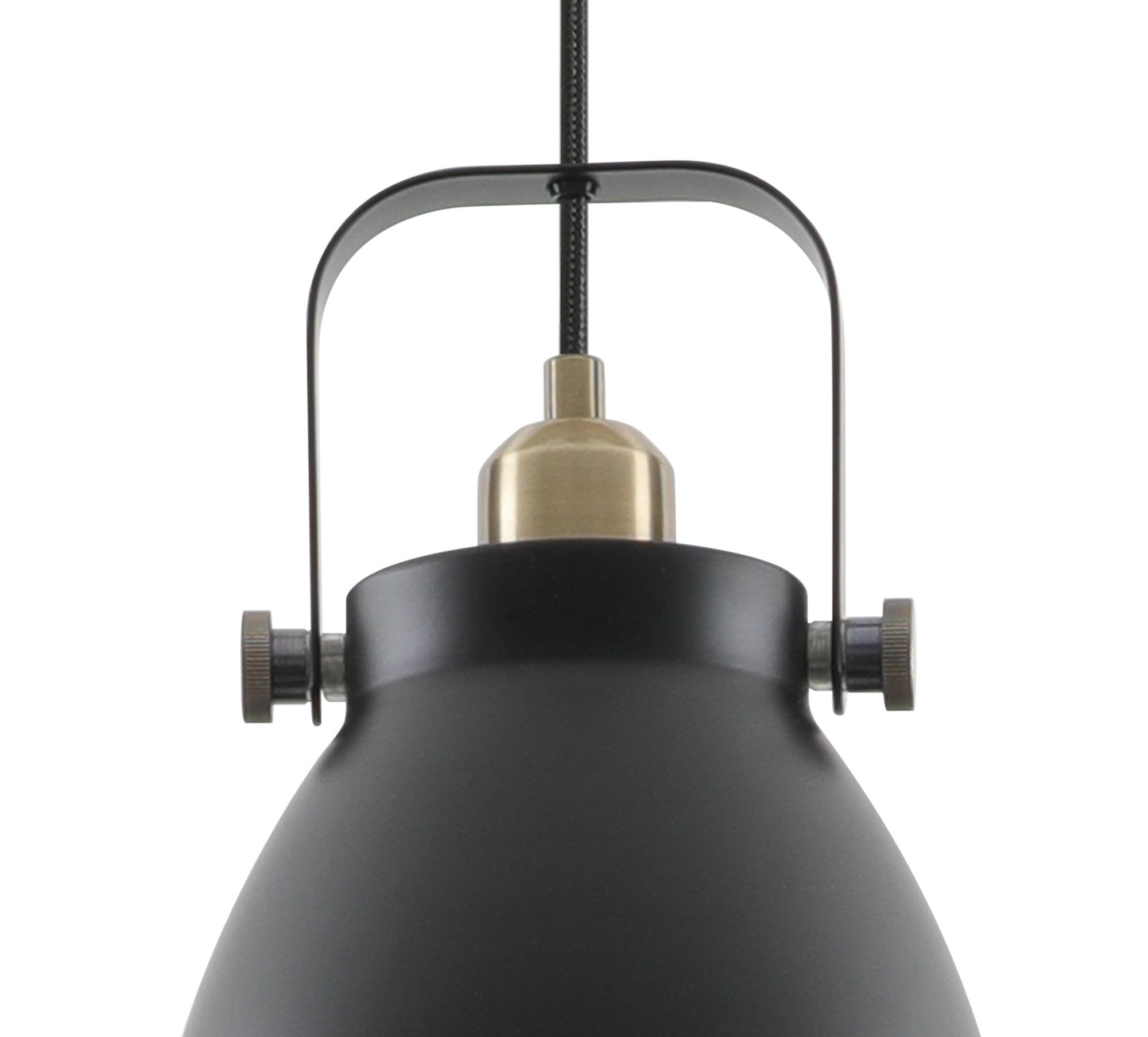 Stoke Small/Medium/Large Pendant, 1 x E27, Matt Black/Antique Brass/Khaki