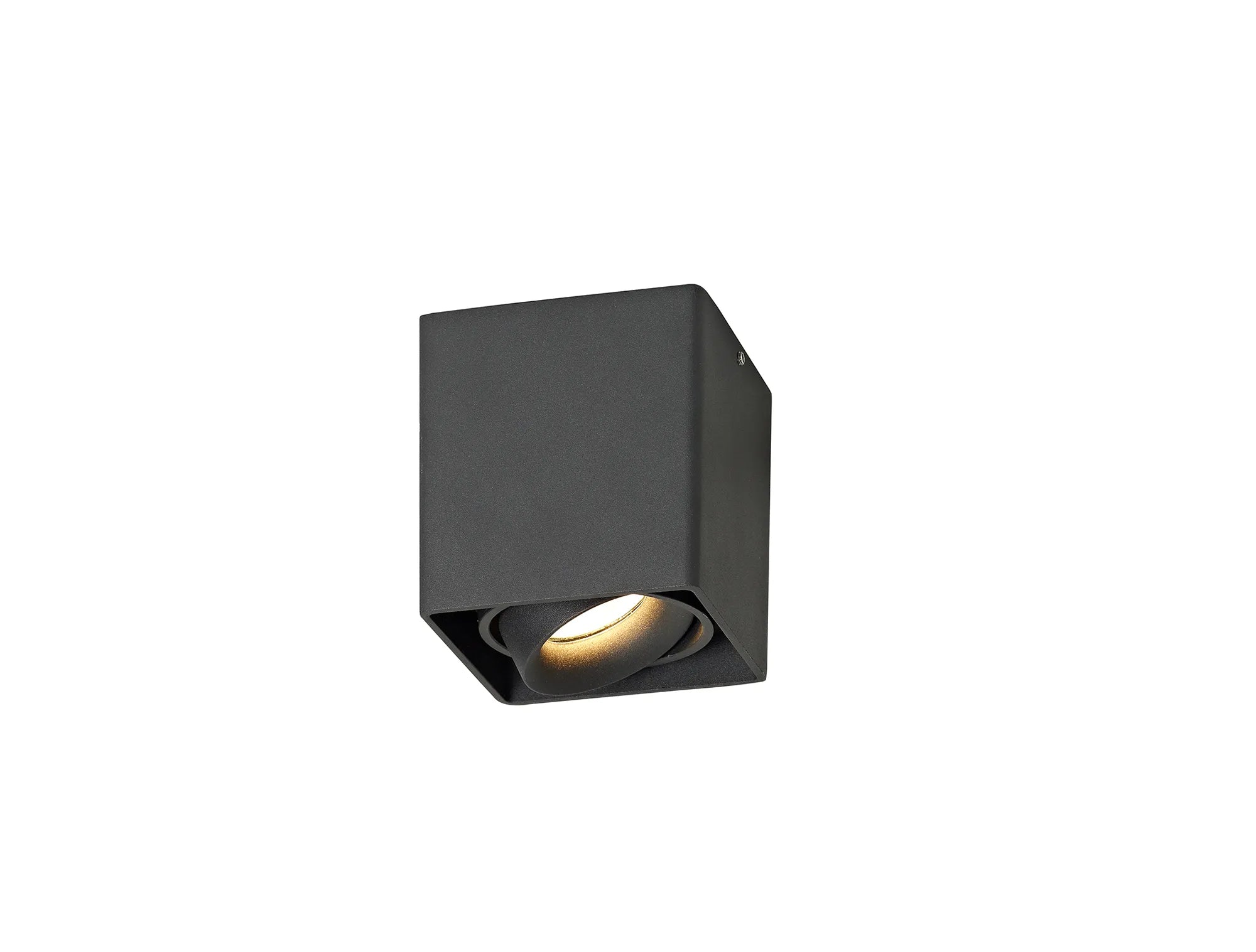 Stom Adjustable Square Spotlight, 1/2 Light GU10, Sand White/ Black Finish