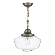 Stowe single pendant in antique brass/Satin Chrome with clear/Opal/Smoked Glass