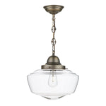 Stowe single pendant in antique brass/Satin Chrome with clear/Opal/Smoked Glass