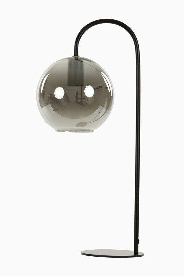 Subar Table Lamp - Smoked Glass & Matt Black Finish