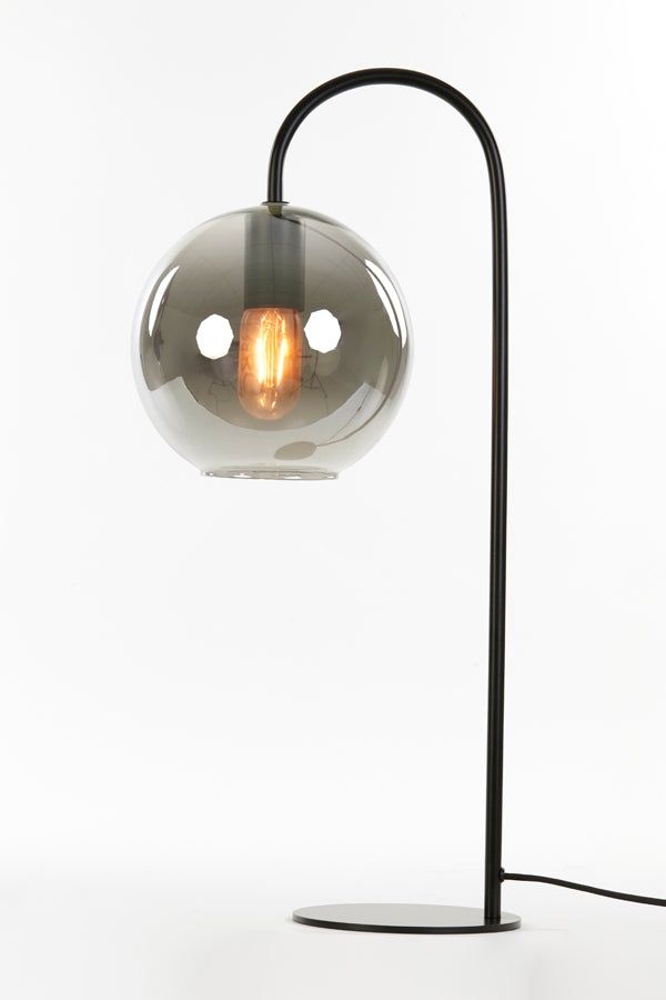 Subar Table Lamp - Smoked Glass & Matt Black Finish