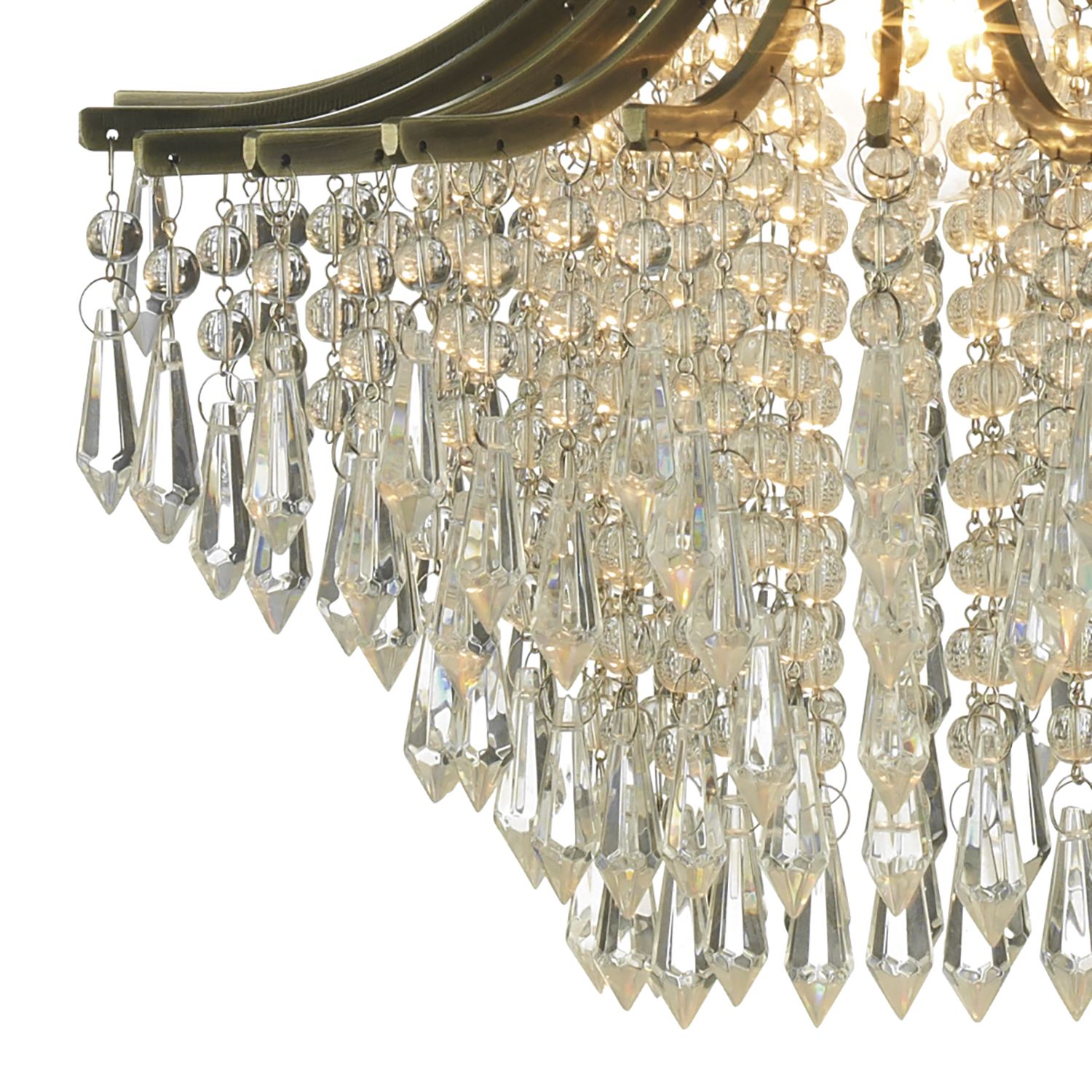Suri 1 Light Crystal Ceiling Light Crystal - Polished Chrome/Antique Brass Finish