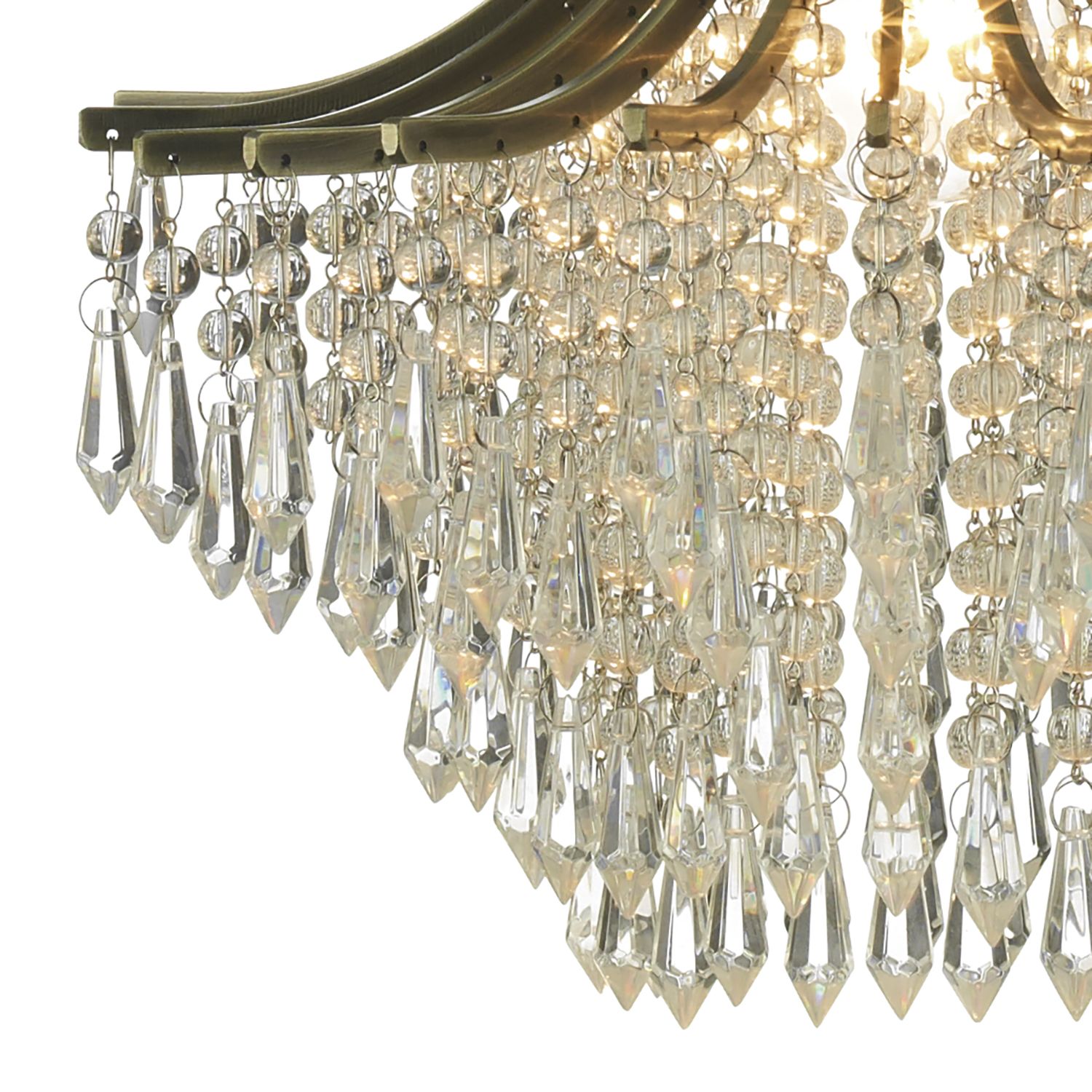 Suri 1 Light Crystal Ceiling Light Crystal -Antique Brass Finish