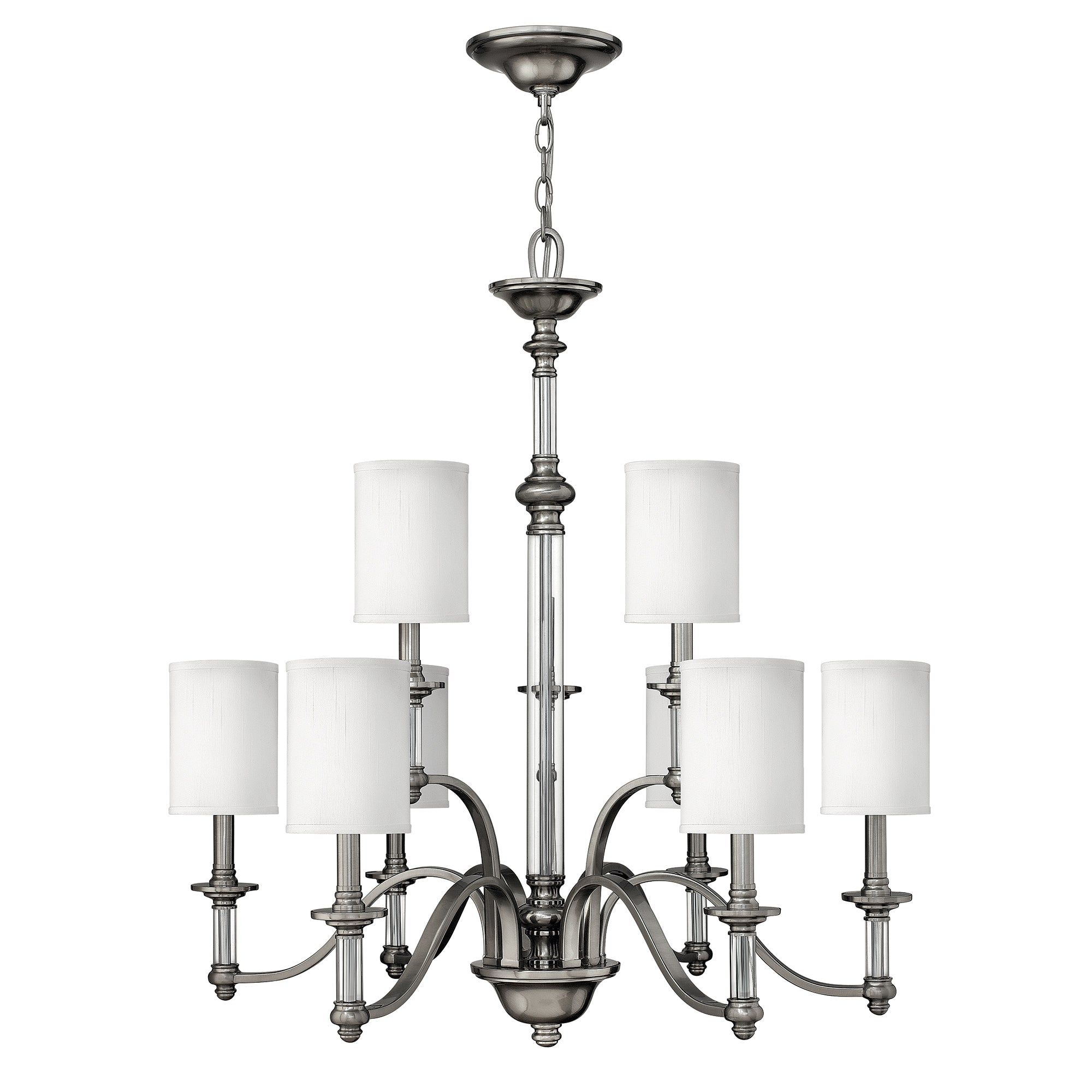 Sussex 9Lt Double Height Ceiling Light - Brushed Nickel Finish