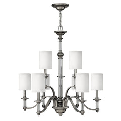 Sussex 9Lt Double Height Ceiling Light - Brushed Nickel Finish