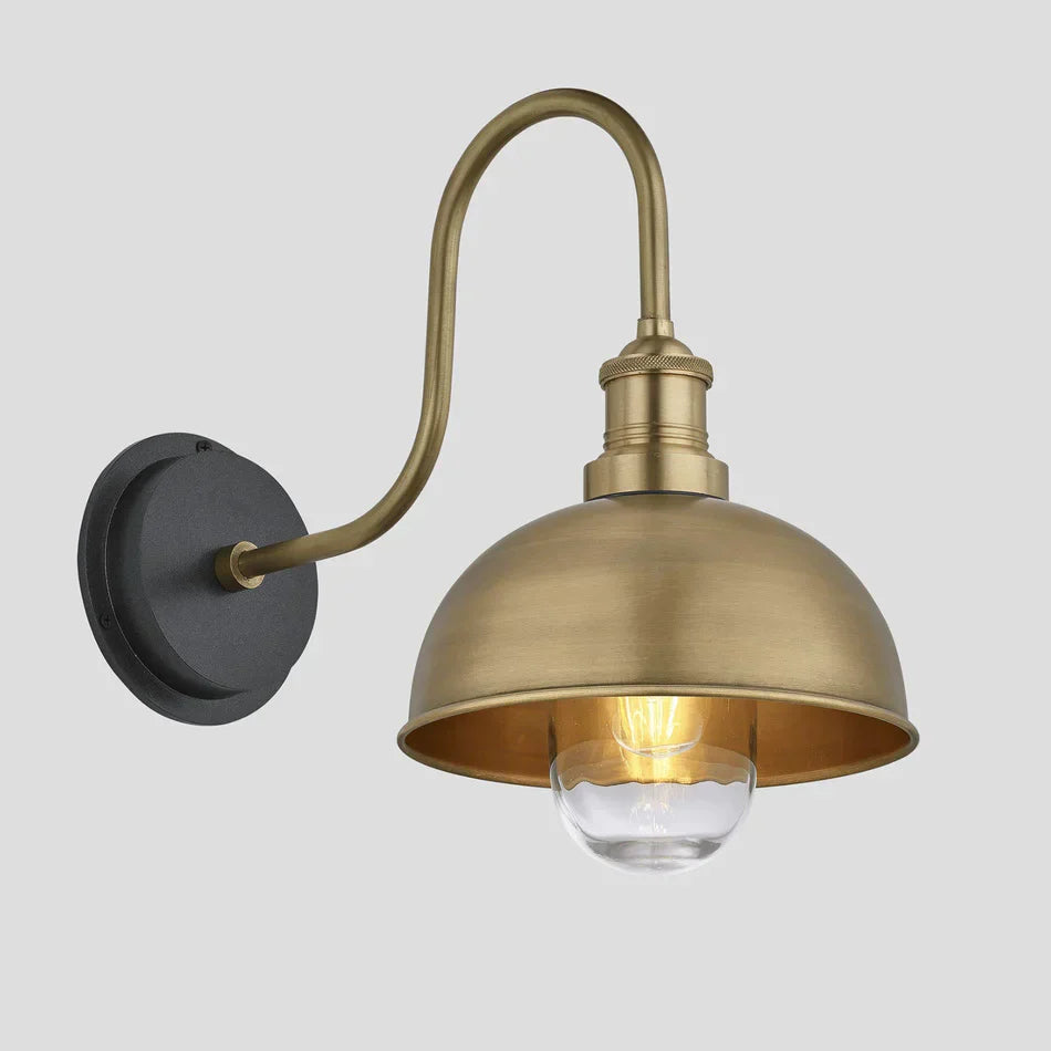 Swan Neck 8" Outdoor Dome Wall Light IP65 - Various Finishes