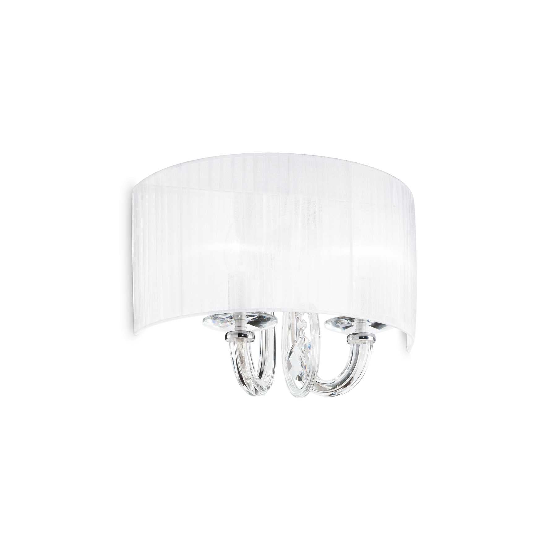 Swan Wall Light Fitting - White & Crystal Finish - Cusack Lighting