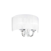 Swan Wall Light Fitting - White & Crystal Finish - Cusack Lighting
