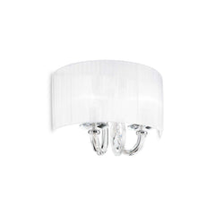 Swan Wall Light Fitting - White & Crystal Finish - Cusack Lighting