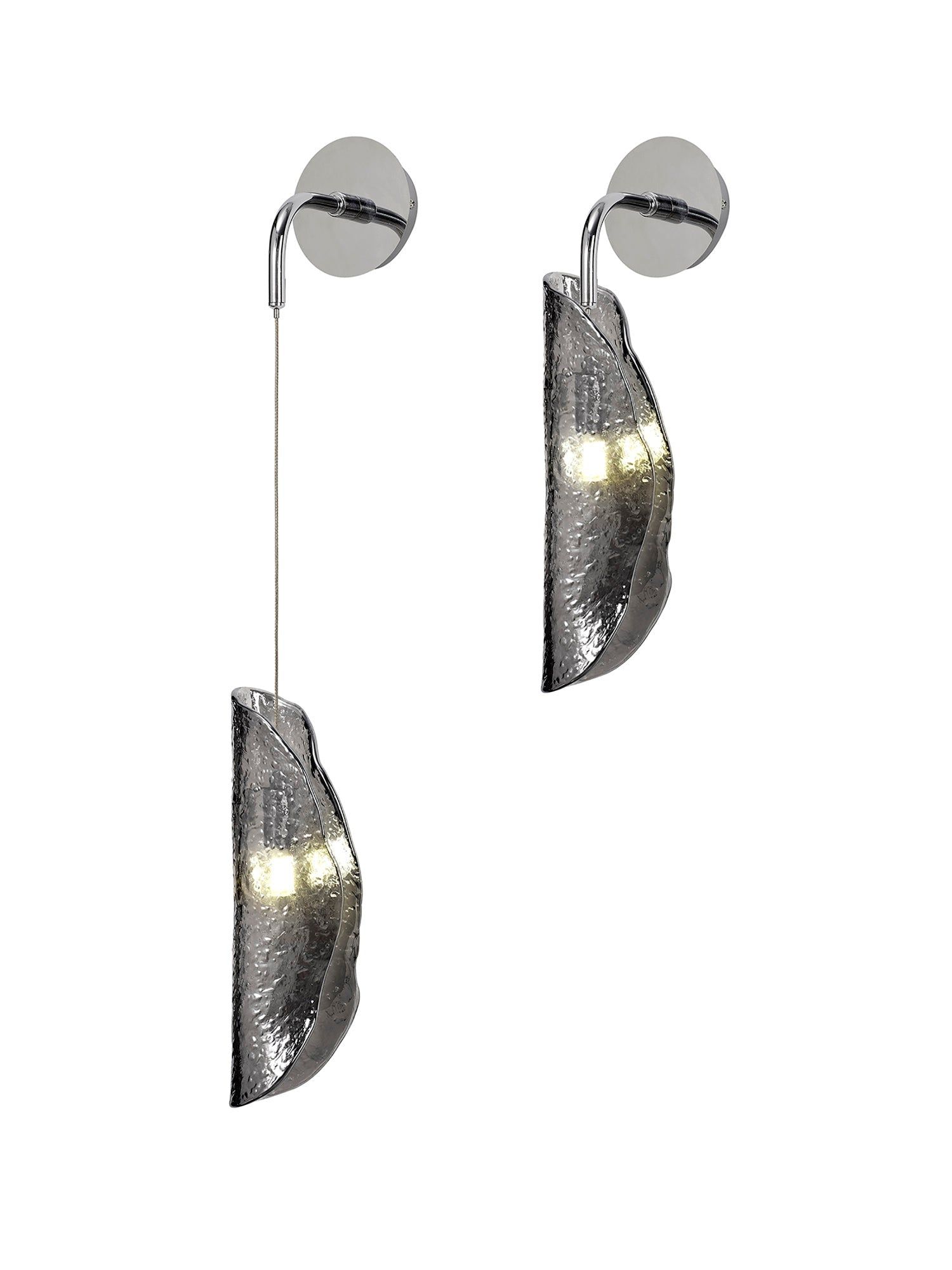 Syros Wall Light, 1 x G9, Polished Chrome/Amber Glass/Smoked Glass/Clear Glass