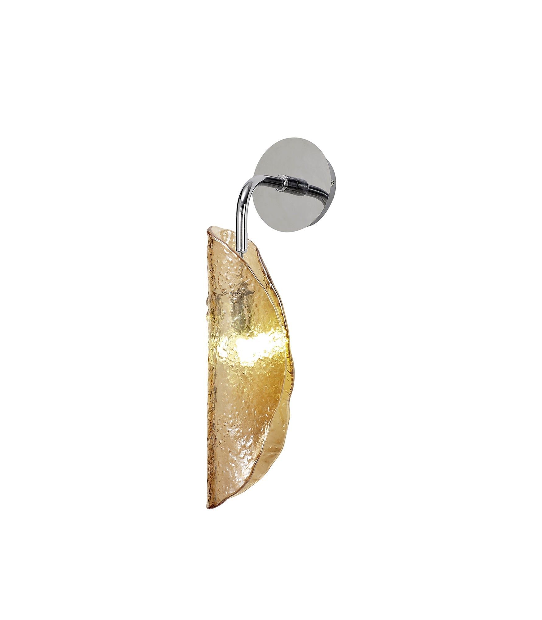 Syros Wall Light, 1 x G9, Polished Chrome/Amber Glass/Smoked Glass/Clear Glass