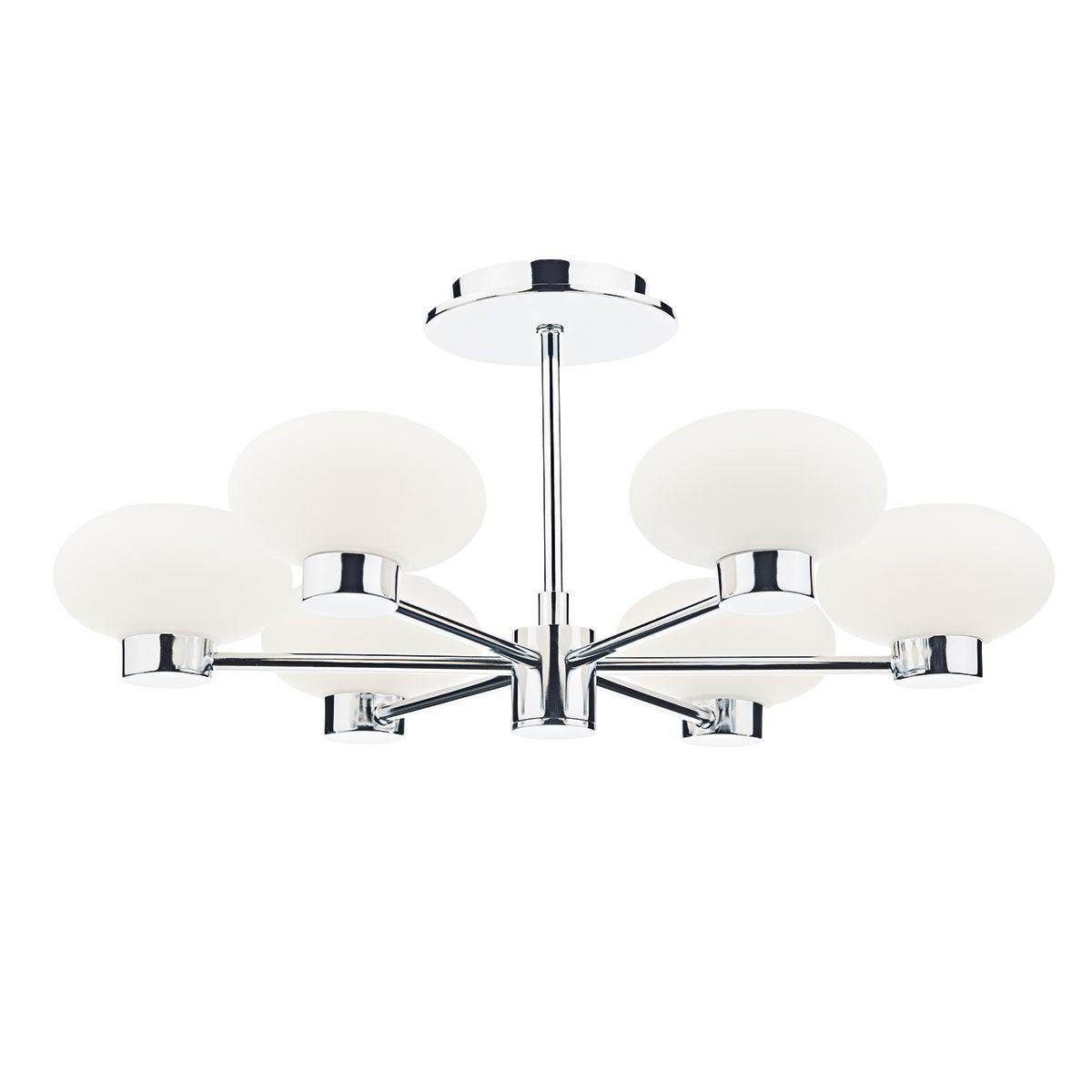 Dar System 6 Light Semi Flush Polished Chrome - Cusack Lighting