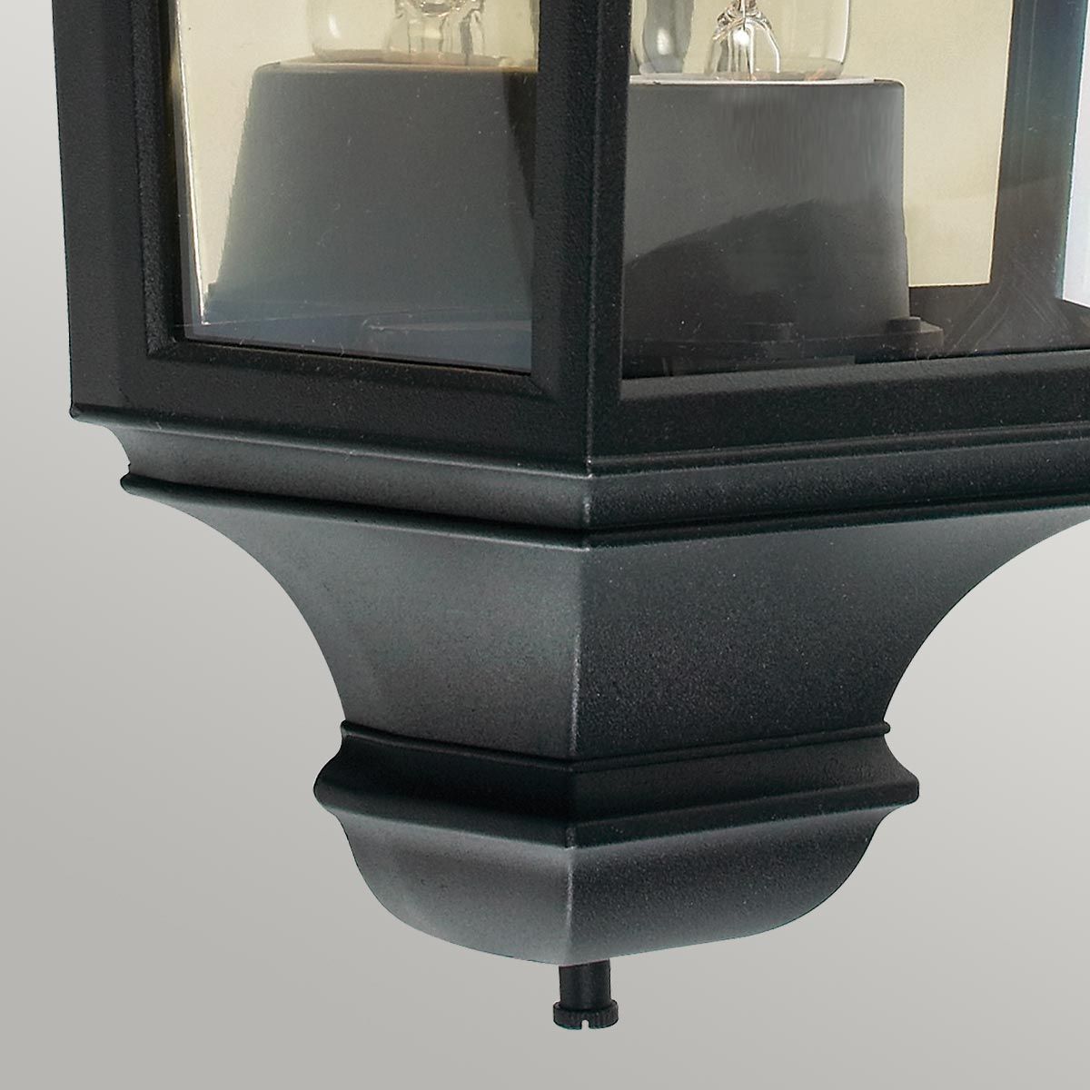 Turin 1 Light Half Lantern - Black/White E27 IP54