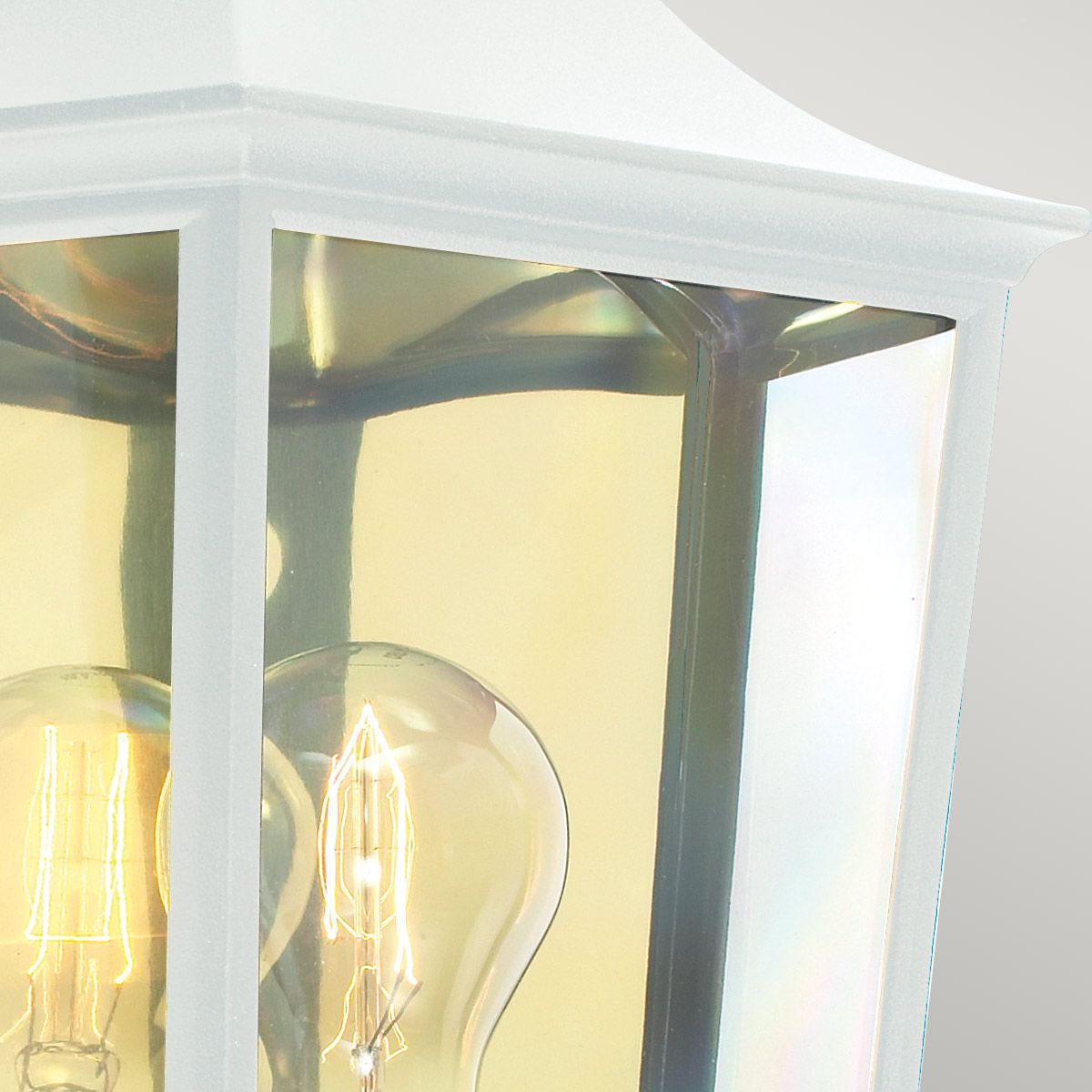 Turin 1 Light Half Lantern - Black/White E27 IP54