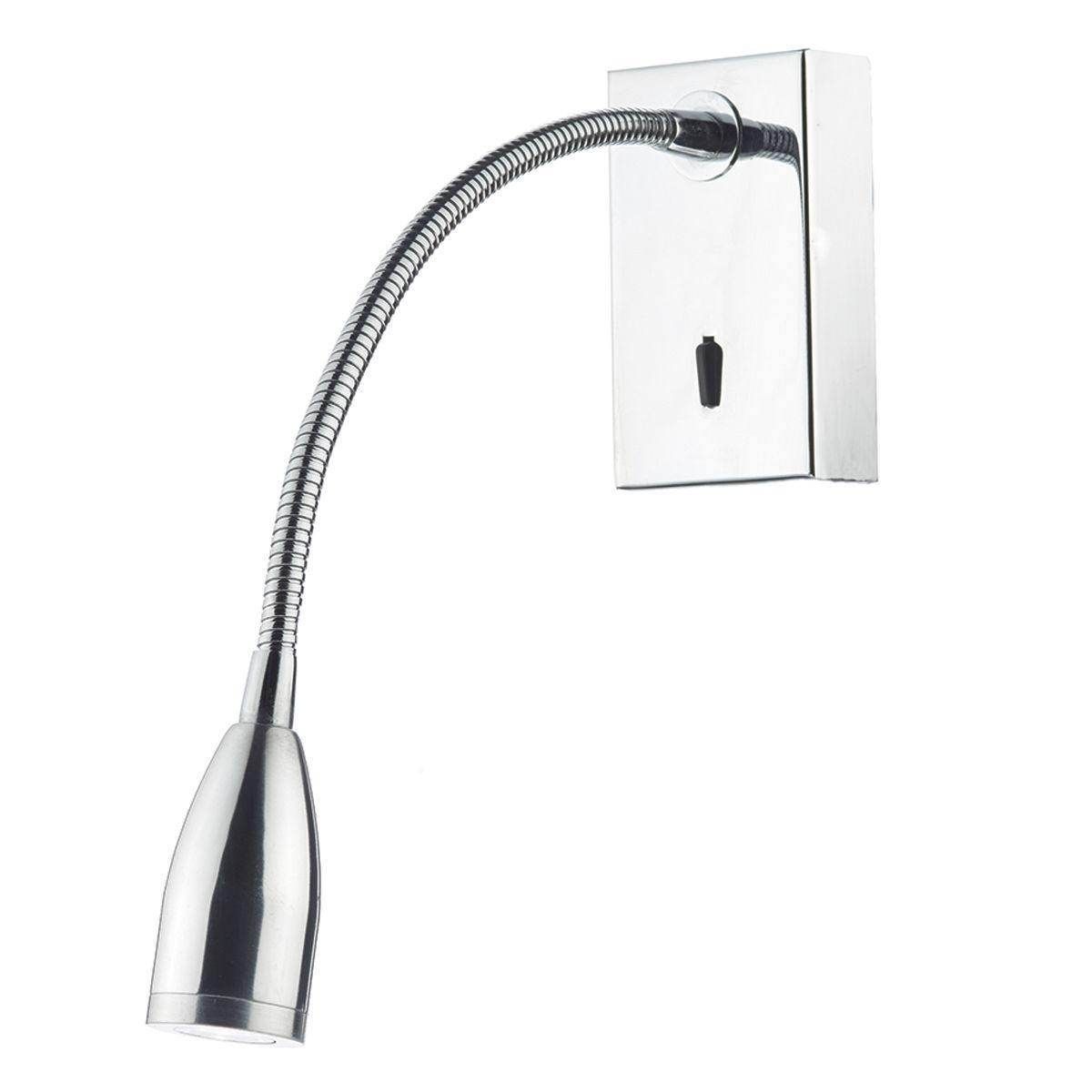 Dar Tadley Wall Bracket Gooseneck LED Polished Chrome - Cusack Lighting