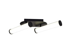 Tahini Ceiling Lamp, 2 x 9W LED, 4000K, 1153lm, IP44, Polished Chrome/Sand Black, 3yrs Warranty