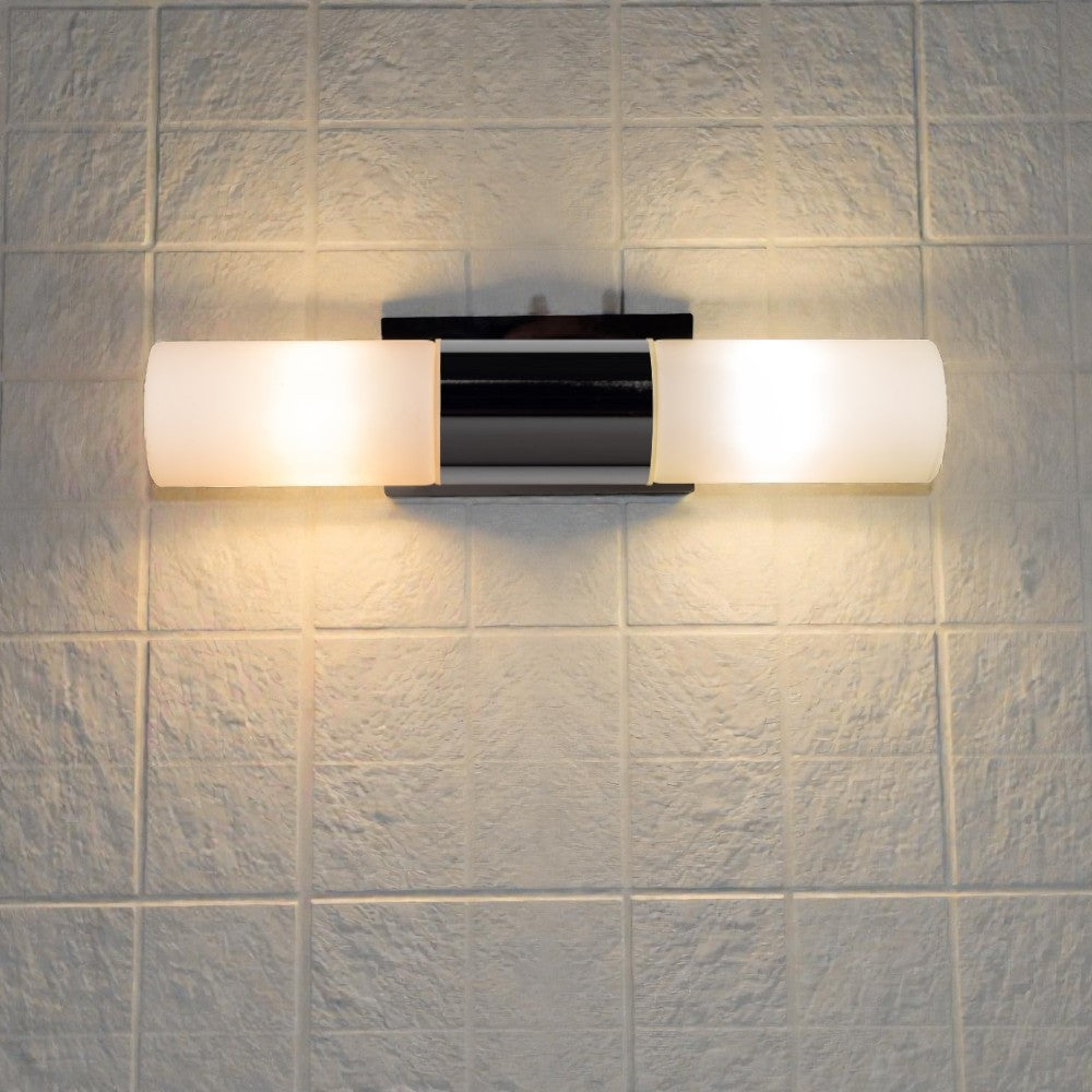 Talia 2Lt Bathroom Over Mirror Light- Satin Brass/ Polished Chrome